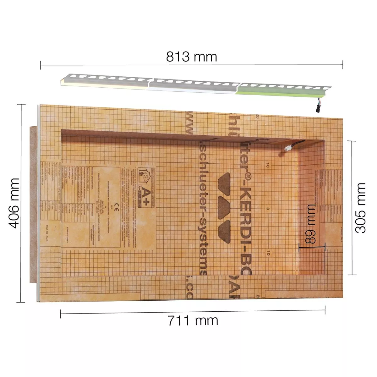Комплект ниши Schlüter Kerdi Board NLT с LED осветление RGB 71,1 x 30,5 x 8,9 см Комплект ниши Schlüter Kerdi Board NLT с LED осветление RGB 71,1 x 30,5 x 8,9 см