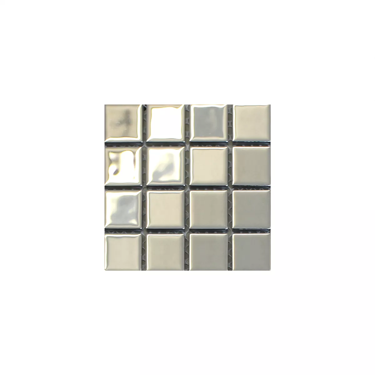 Mодел от Cтъклена Mозайка Плочки Сребро Uni 25x25x4mm