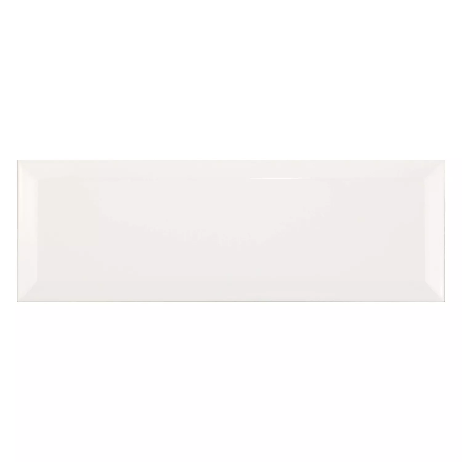 Mетро плочка Бяло Блестящ 10x30 cm Фасет El Paso Blanco