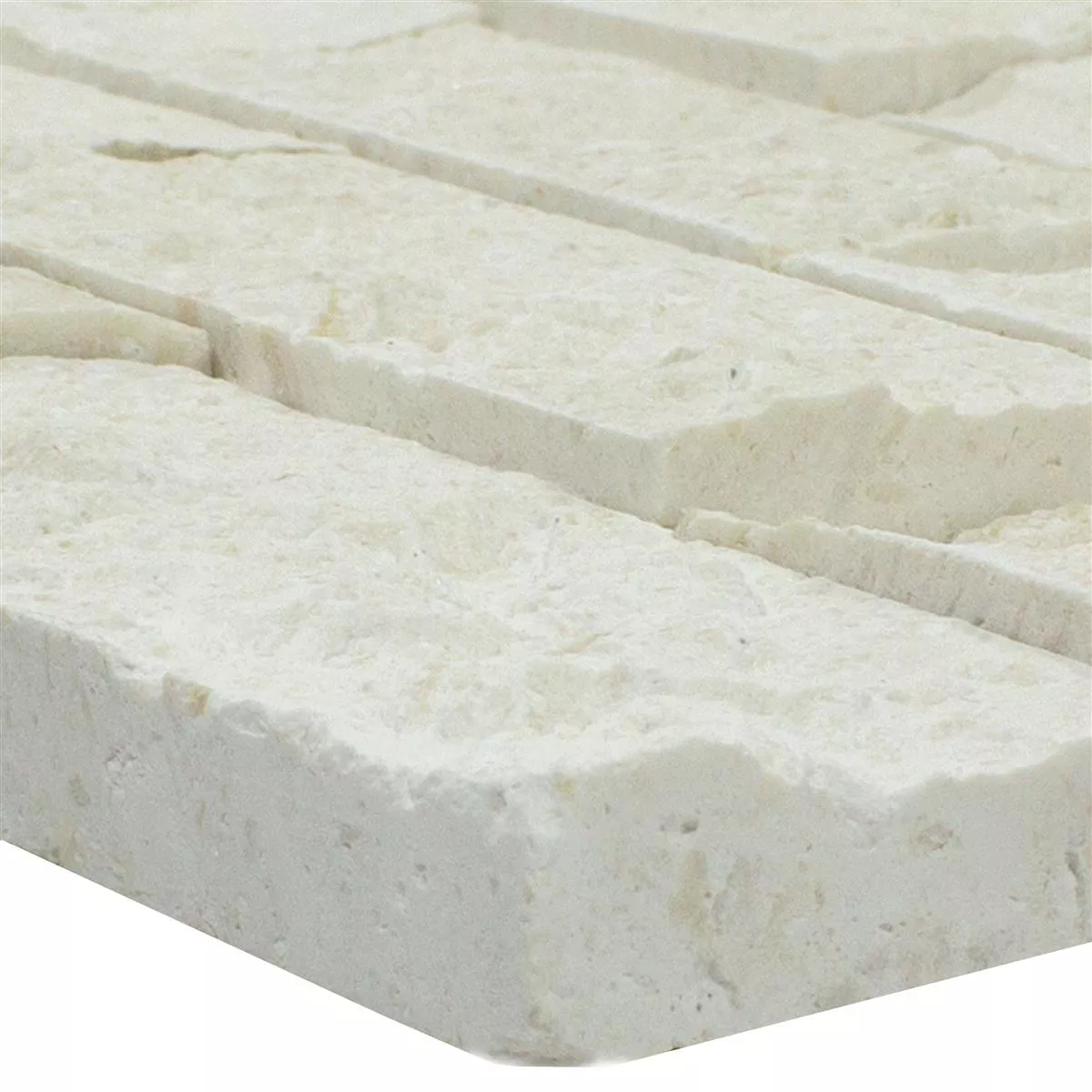 Mозаечни Плочки Естествен Kамък Kansas Splitface 3D Бяло