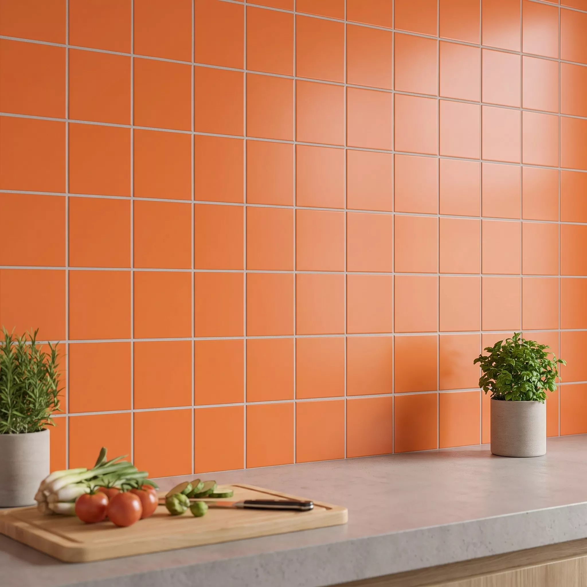 Mетро плочка Портокал Матирано 10x10 cm Без Фасет Freyburg Naranja