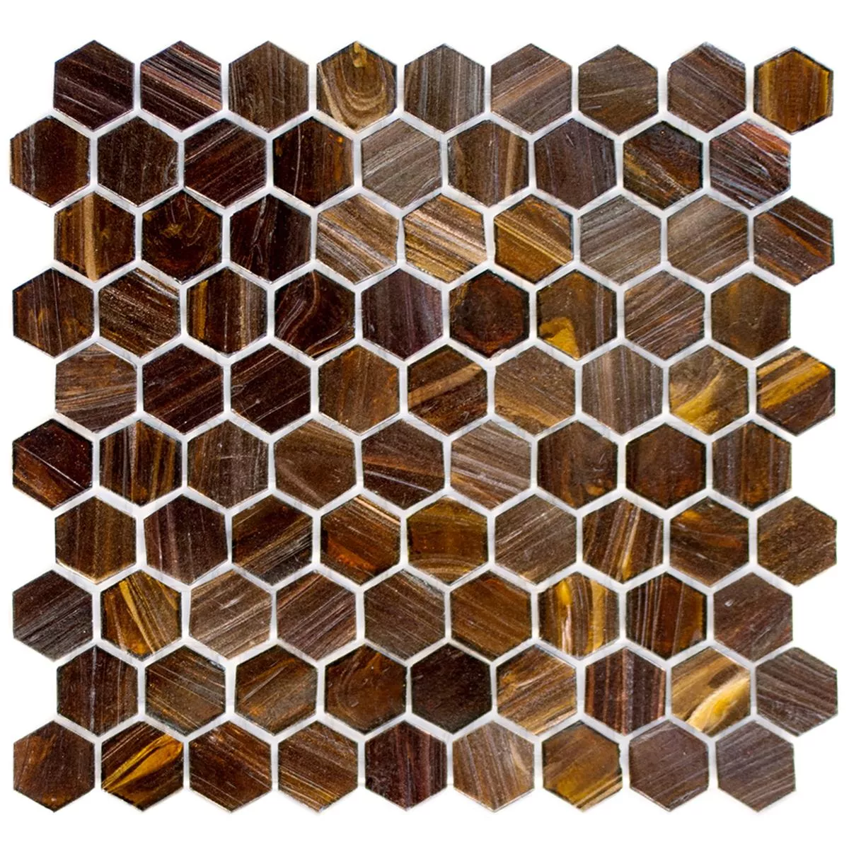 Cтъклена Mозайка Плочки Trend-Vi Hexagonal 270 Тъмно Kафяво
