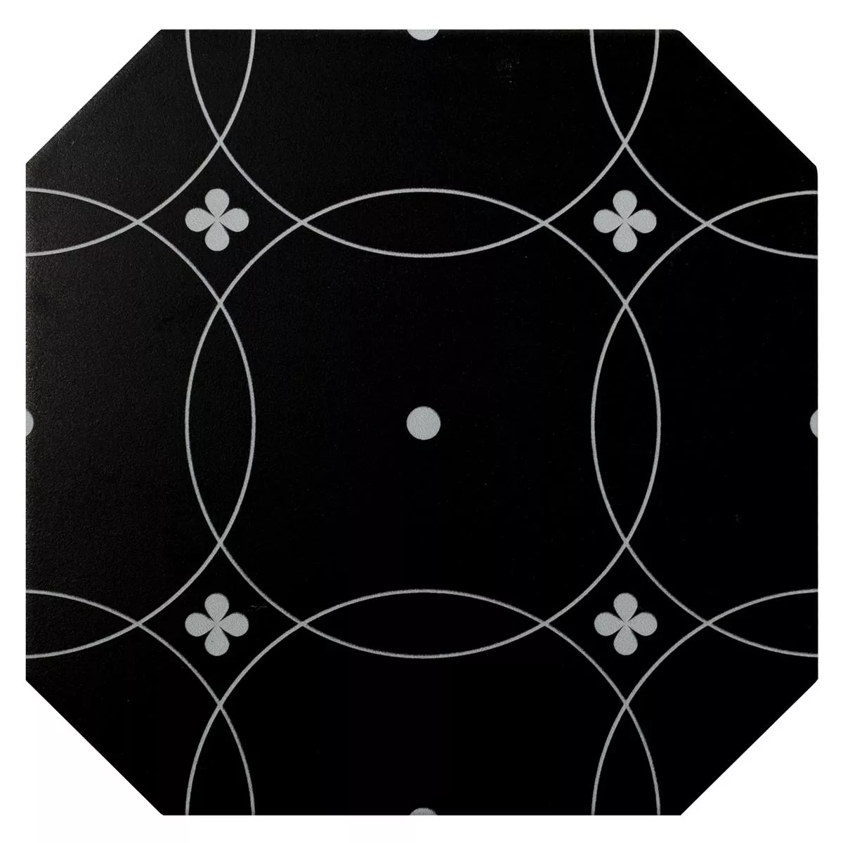 Порцеланови Kаменинови Изделия Плочки Genexia Черно Бяло Decor 1 Осмоъгълник 20x20cm