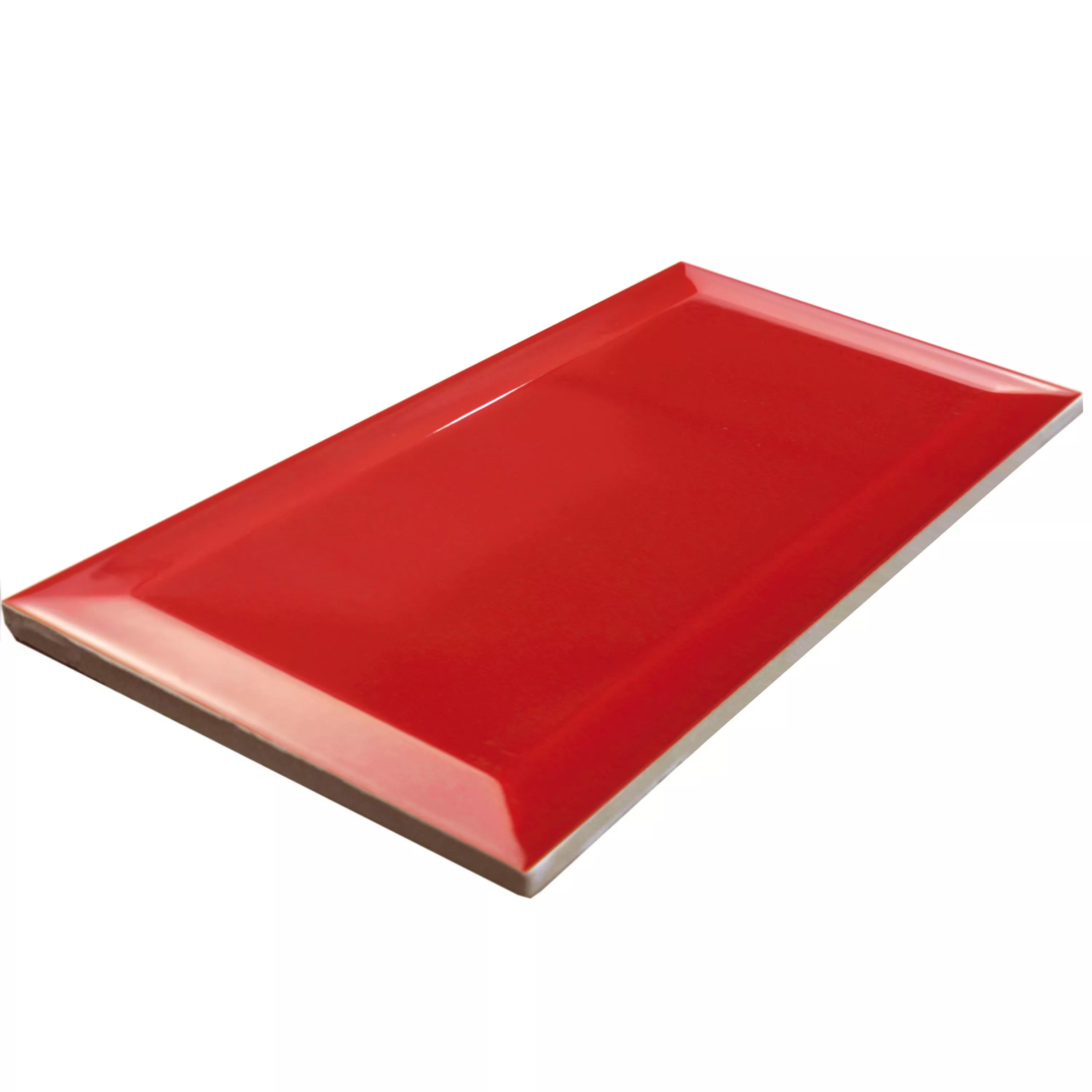 Mодел Metro Cтенни Плочки Brasilia Фасет 7,5x15x0,7cm Rojo