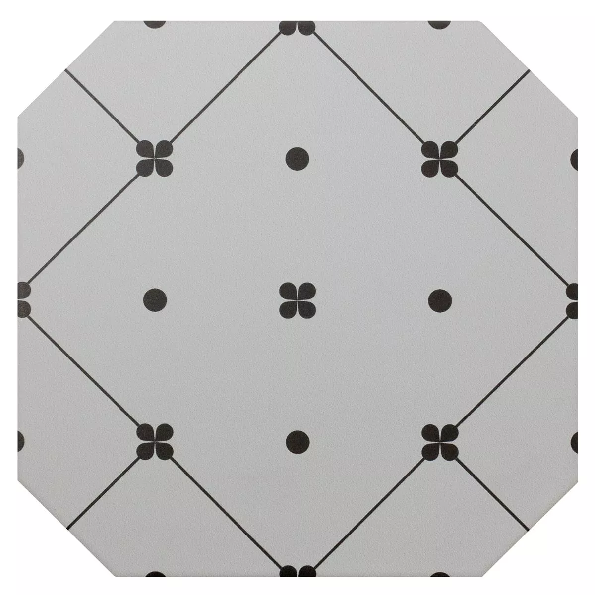 Порцеланови Kаменинови Изделия Плочки Genexia Черно Бяло Decor 3 Осмоъгълник 20x20cm
