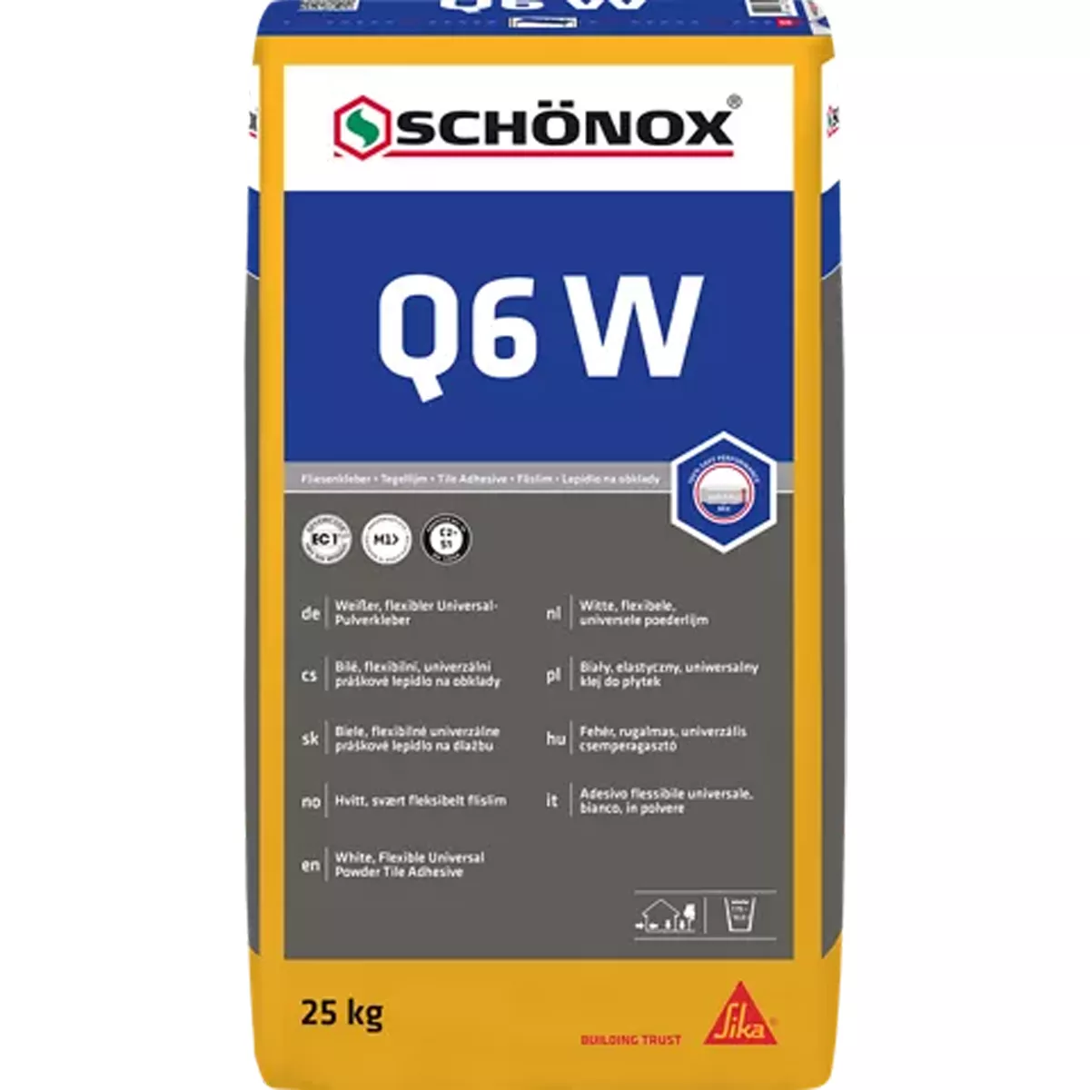 Лепило за плочки Schönox Q6 W (стенно и подово) универсално лепило (25 кг) (бяло)