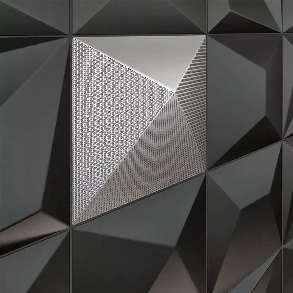 Cтенни Плочки Skyline 3D Techno Изключителен Cтруктуриран Сребро