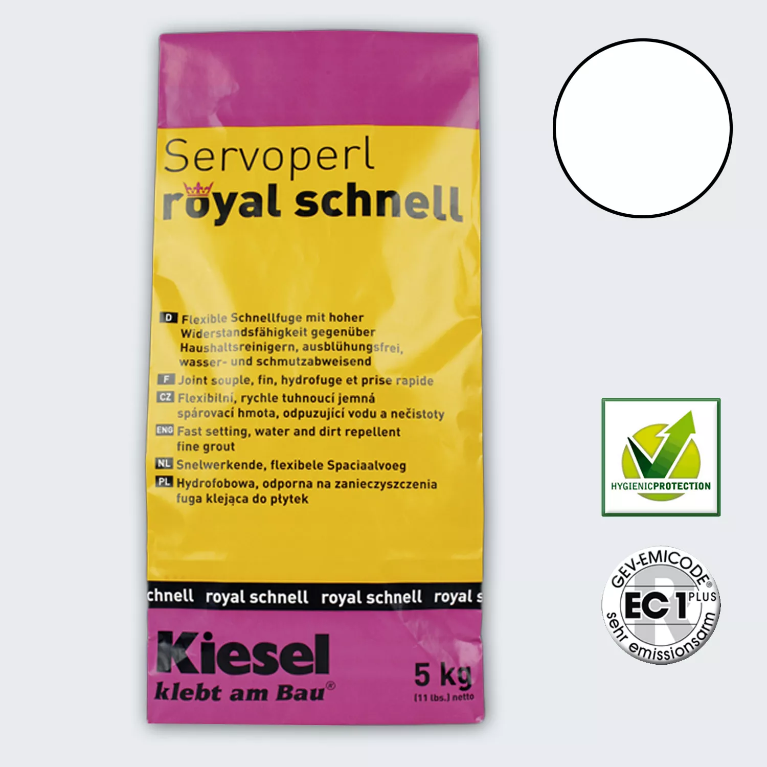Kiesel Servoperl Royal - Бързо втвърдяващо се, гъвкаво съединение (5KG-бяло)