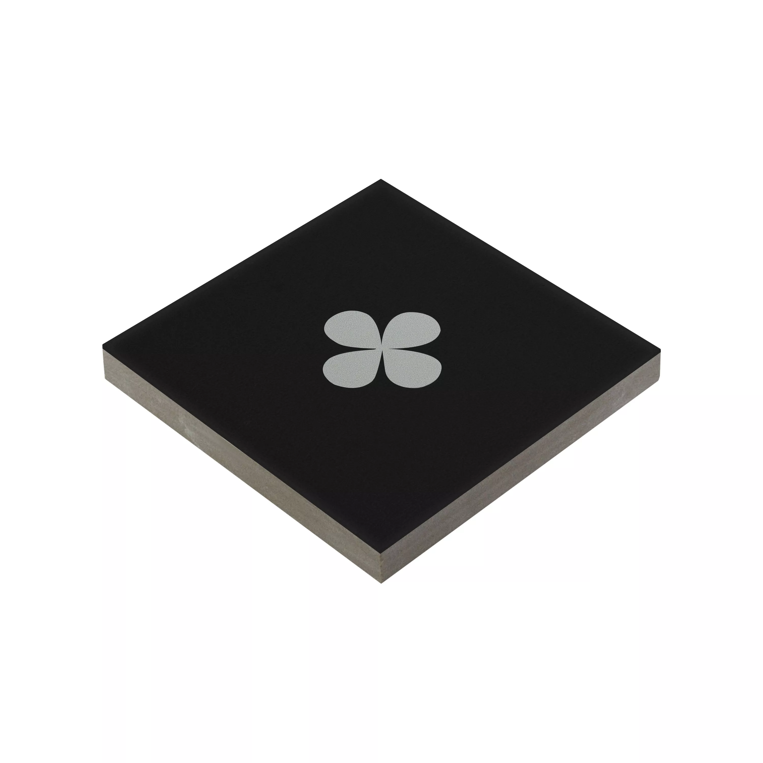 Порцеланови Kаменинови Изделия Плочки Genexia Черно Бяло Decor 1 Розоне  4,6x4,6cm