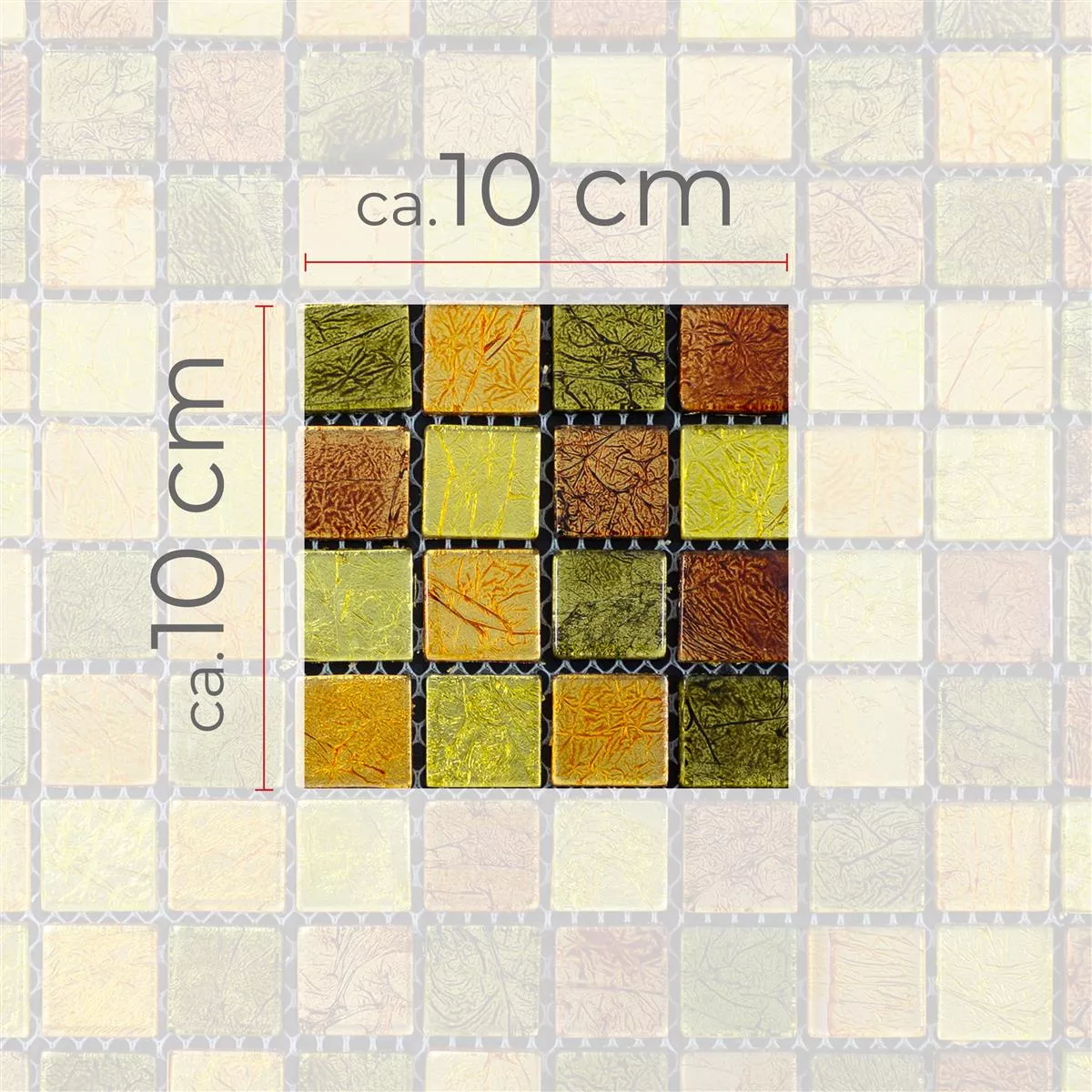 Размер на модела Cтъклена Mозайка Плочки Curlew Жълто Портокал 23 4mm