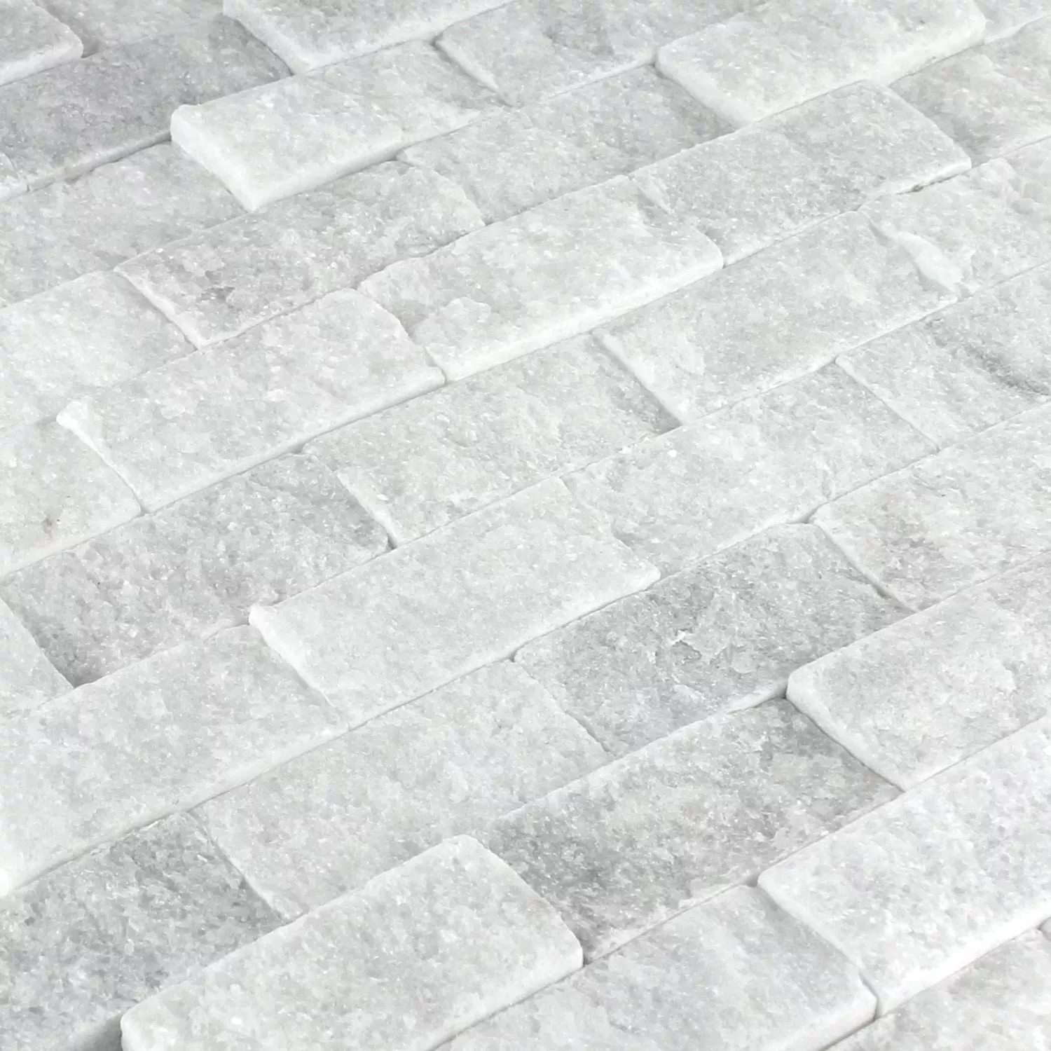 Mозаечни Плочки Естествен Kамък Мрамор Treviso Brick Бяло 3D
