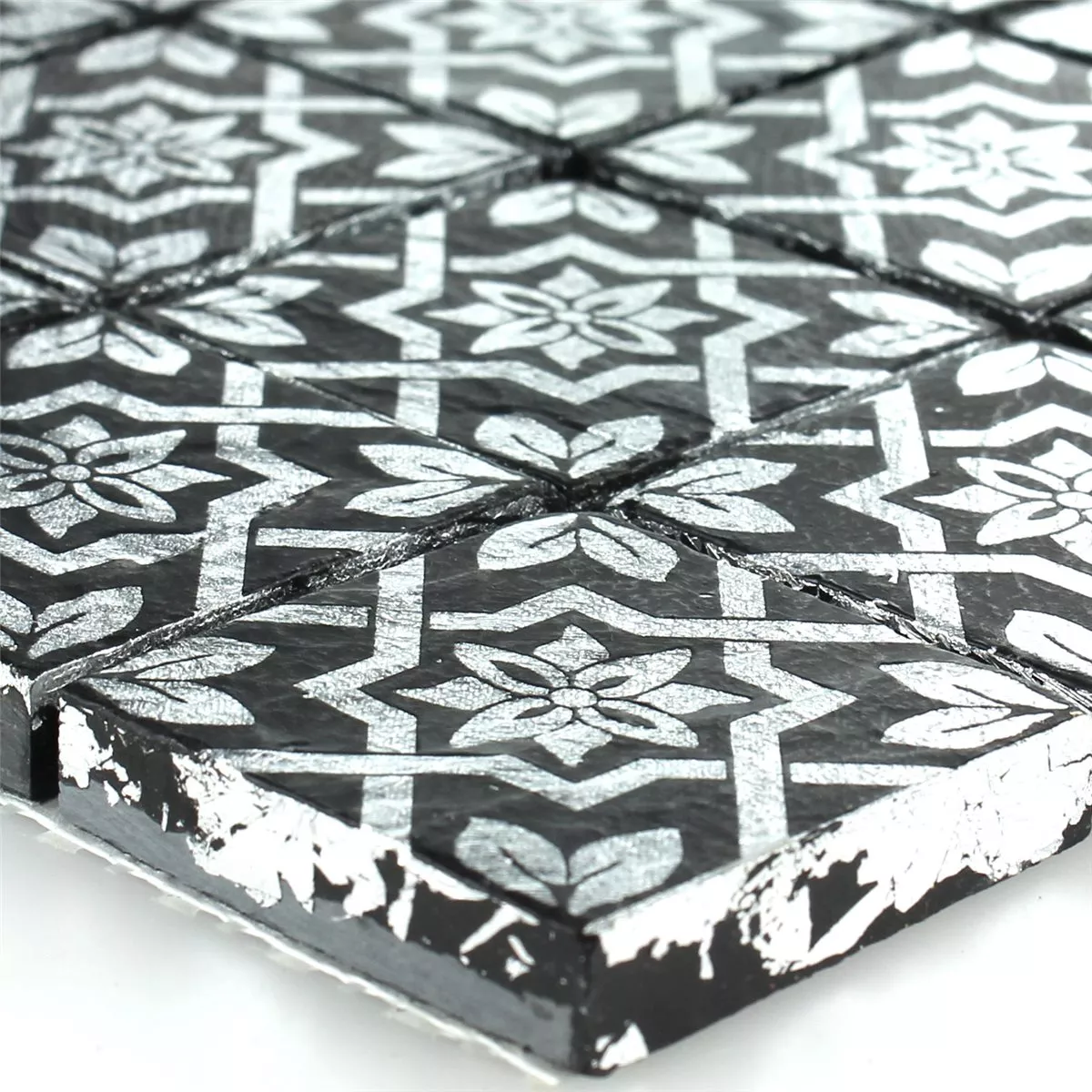 Mозаечни Плочки Шисти Оптика Платина Черно Mозаечни Плочки Шисти Оптика Платина Черно