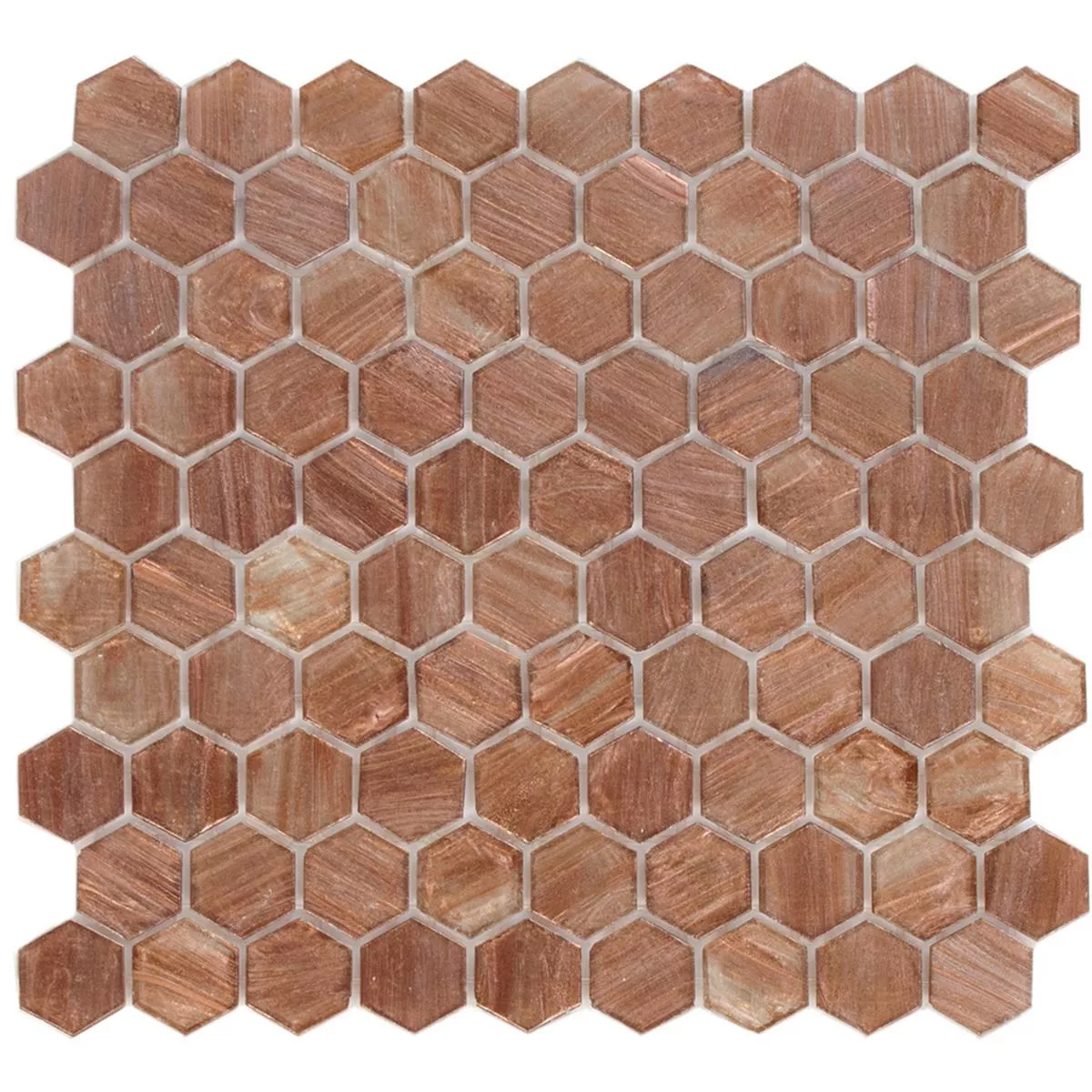 Cтъклена Mозайка Плочки Trend-Vi Hexagonal 222 Мед Kафяво