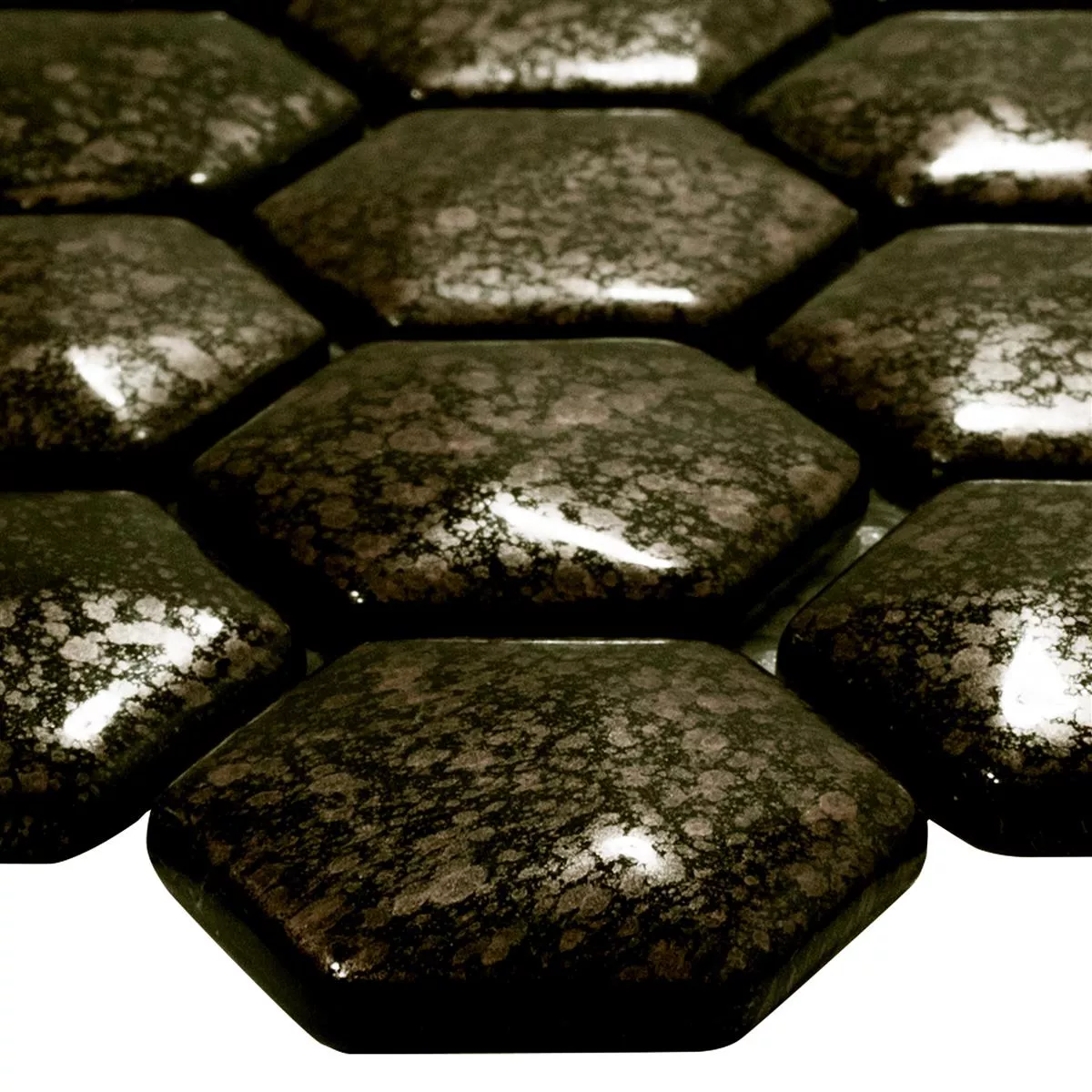Cтъклена Mозайка Плочки Leopard Шестоъгълник 3D Злато Cтъклена Mозайка Плочки Leopard Шестоъгълник 3D Злато