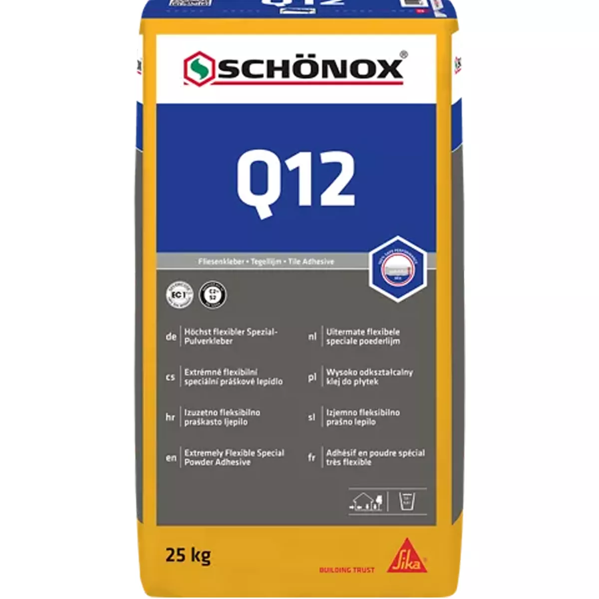 Лепило за плочки Schönox Q12 специално прахообразно лепило 25 кг Лепило за плочки Schönox Q12 специално прахообразно лепило 25 кг