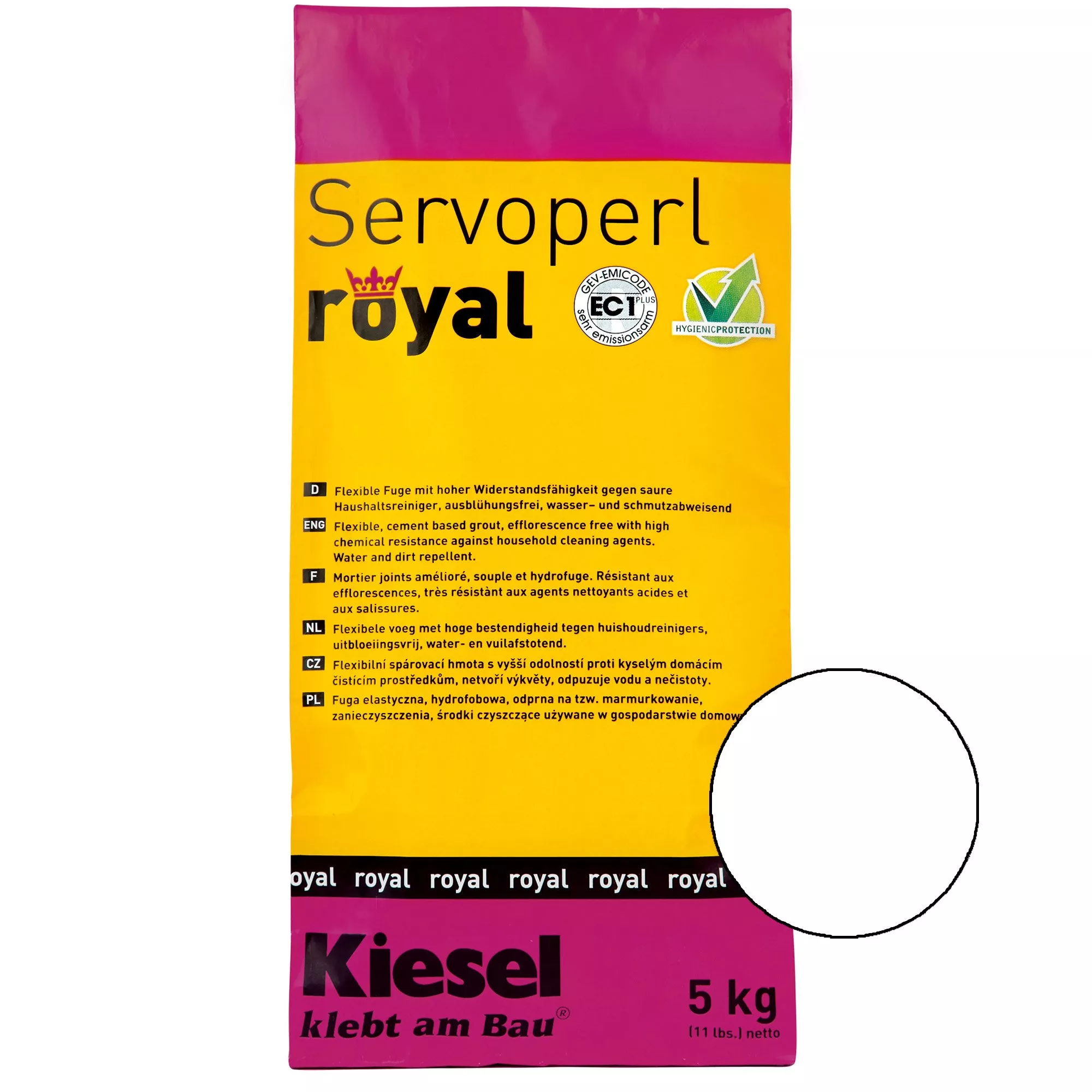 Kiesel Servoperl royal -фугираща смес-5кг бяла
