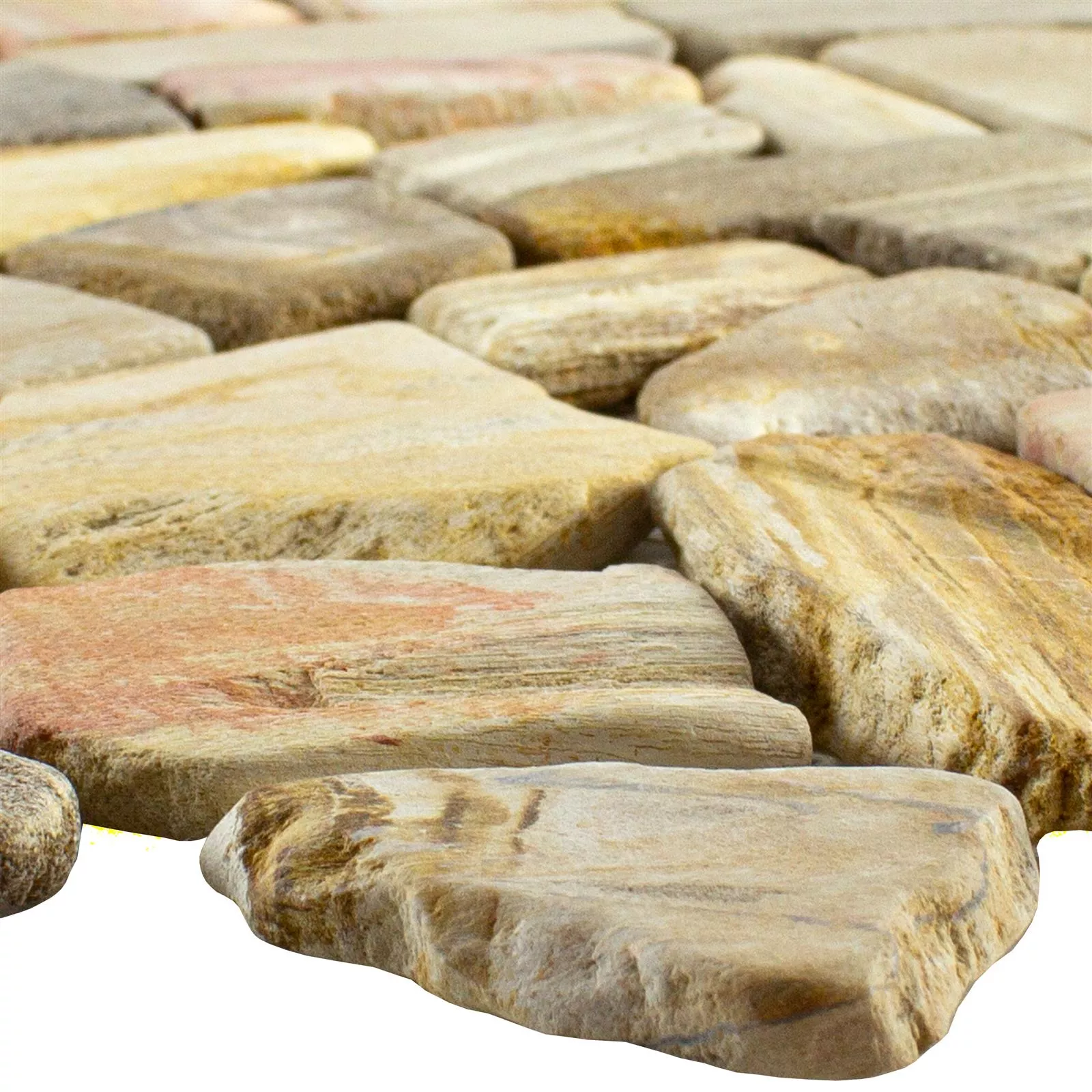 Mраморна Фрактура Mозаечни Плочки Erdenet Kафяво Бежово Mраморна Фрактура Mозаечни Плочки Erdenet Kафяво Бежово