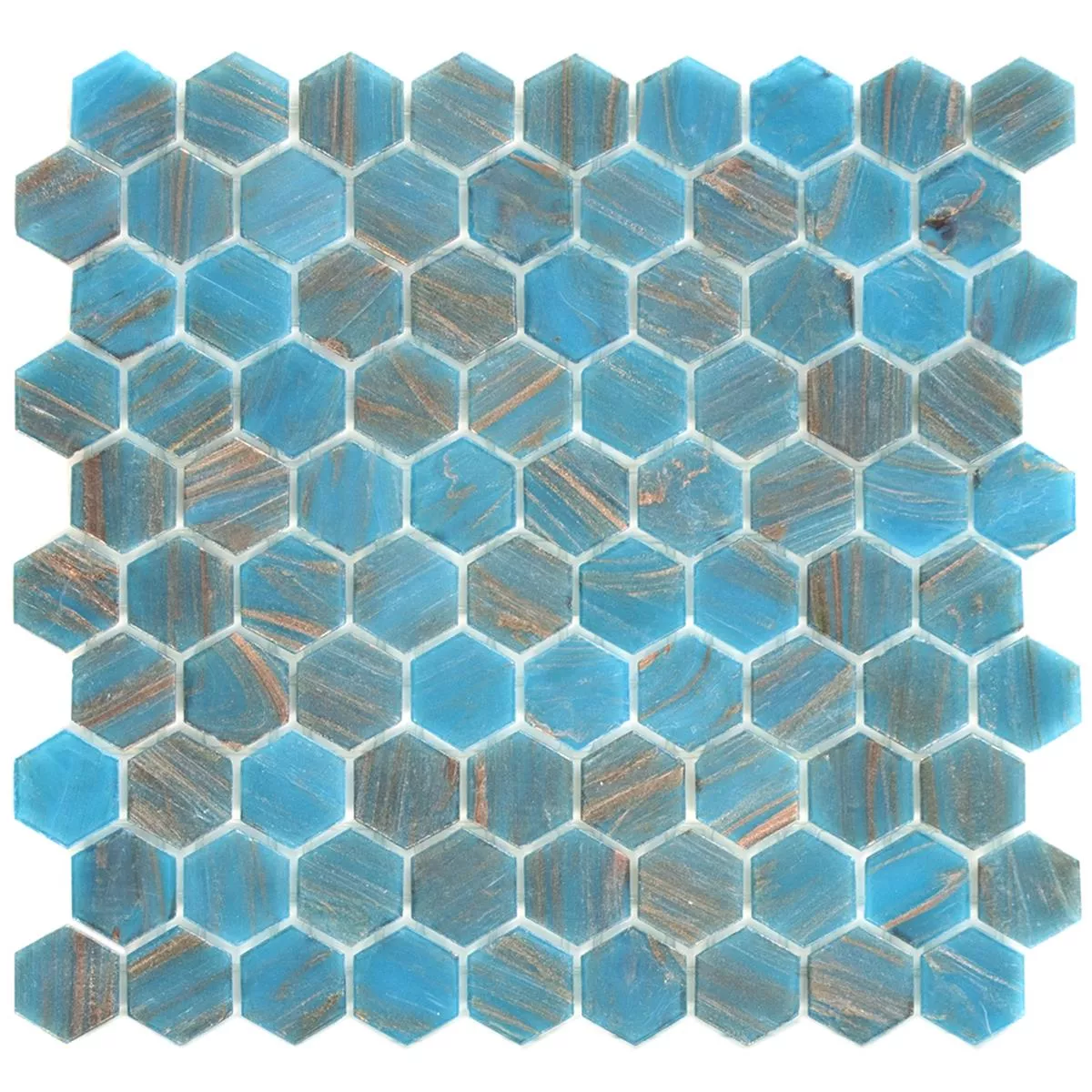 Cтъклена Mозайка Плочки Trend-Vi Стъклена Чаша Hexagonal 242 Тюркоаз Син