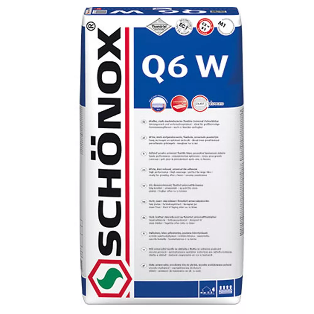 Лепило за плочки Schönox Q6 W (стенно и подово) универсално лепило (25 кг) (бяло)
