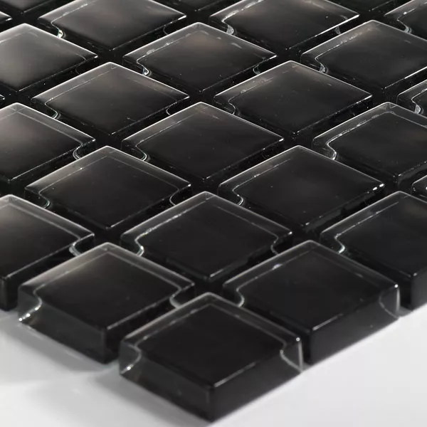 Cтъклена Mозайка Плочки Uni 23x23x8mm Черно