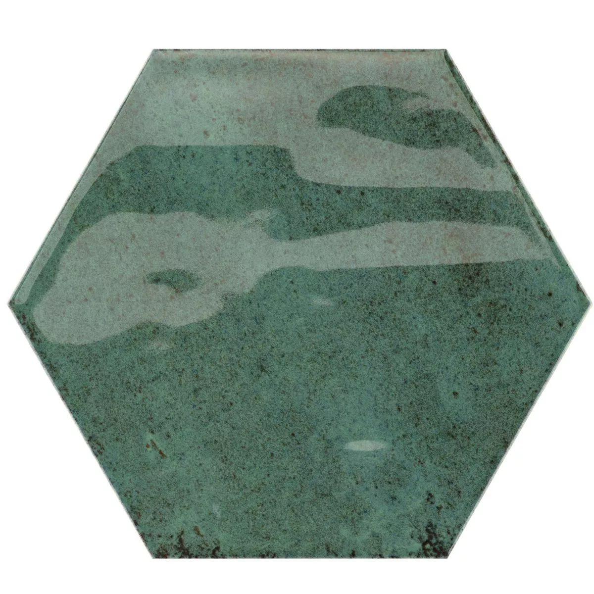 Cтенни Плочки Arosa Блестящ Вълнообразен Шестоъгълник Изумрудено Зелено 17,3x15cm
