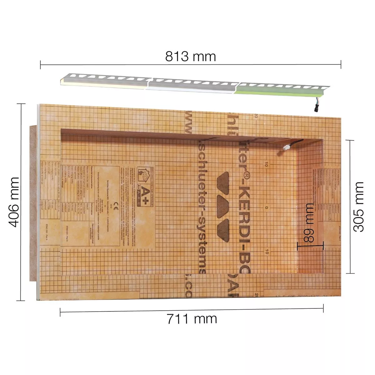 Schlüter Kerdi Board NLT ниша комплект LED осветление