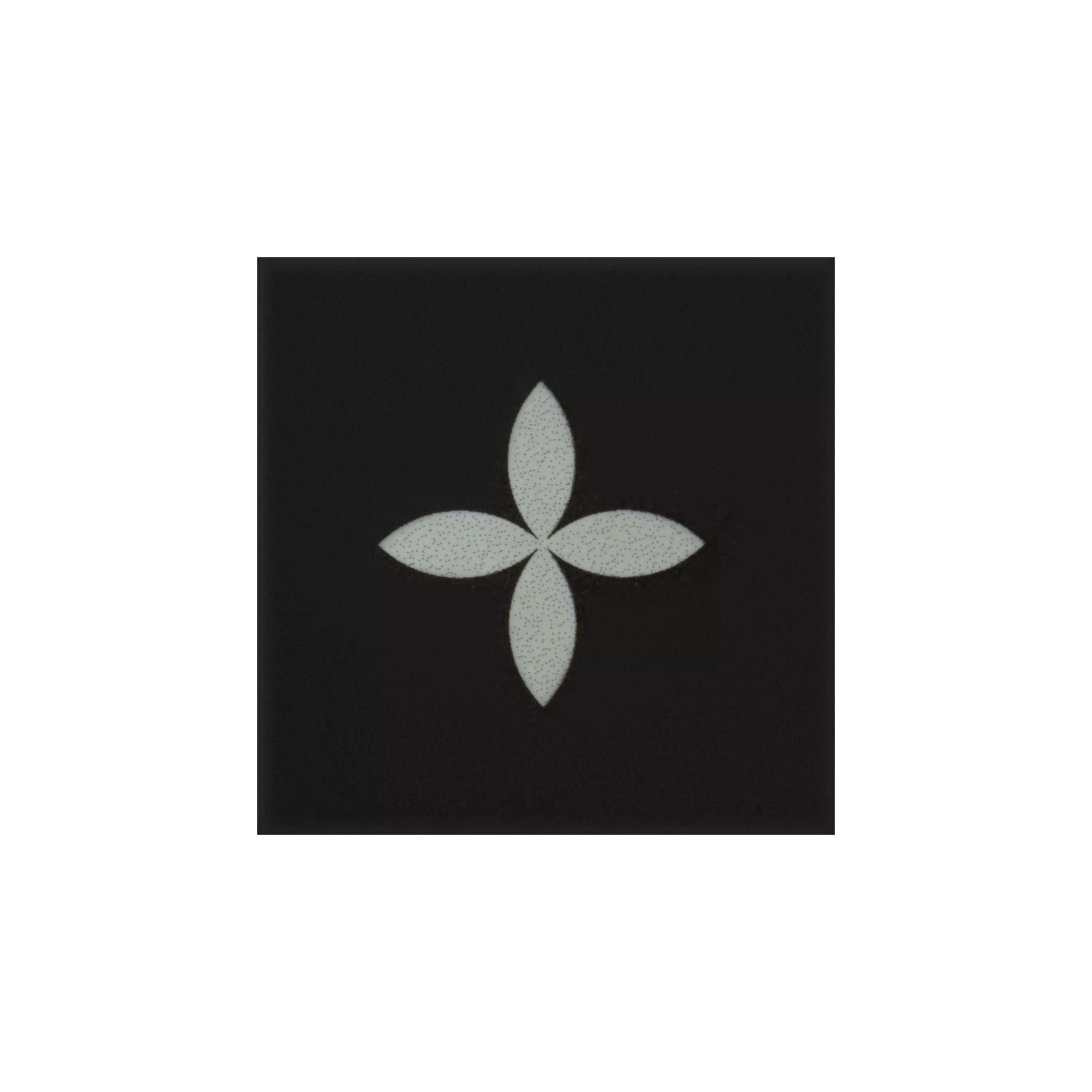 Порцеланови Kаменинови Изделия Плочки Genexia Черно Бяло Decor 2 Розоне 4,6x4,6cm