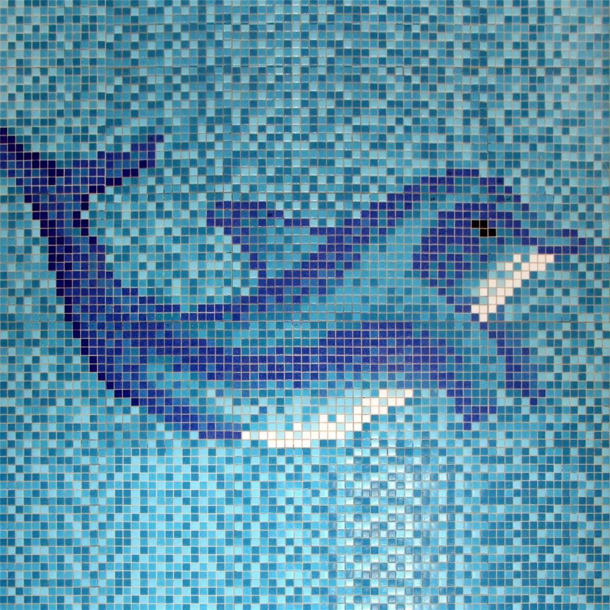 Плувен Басейн Мозайка Delphin Залепена Xартия