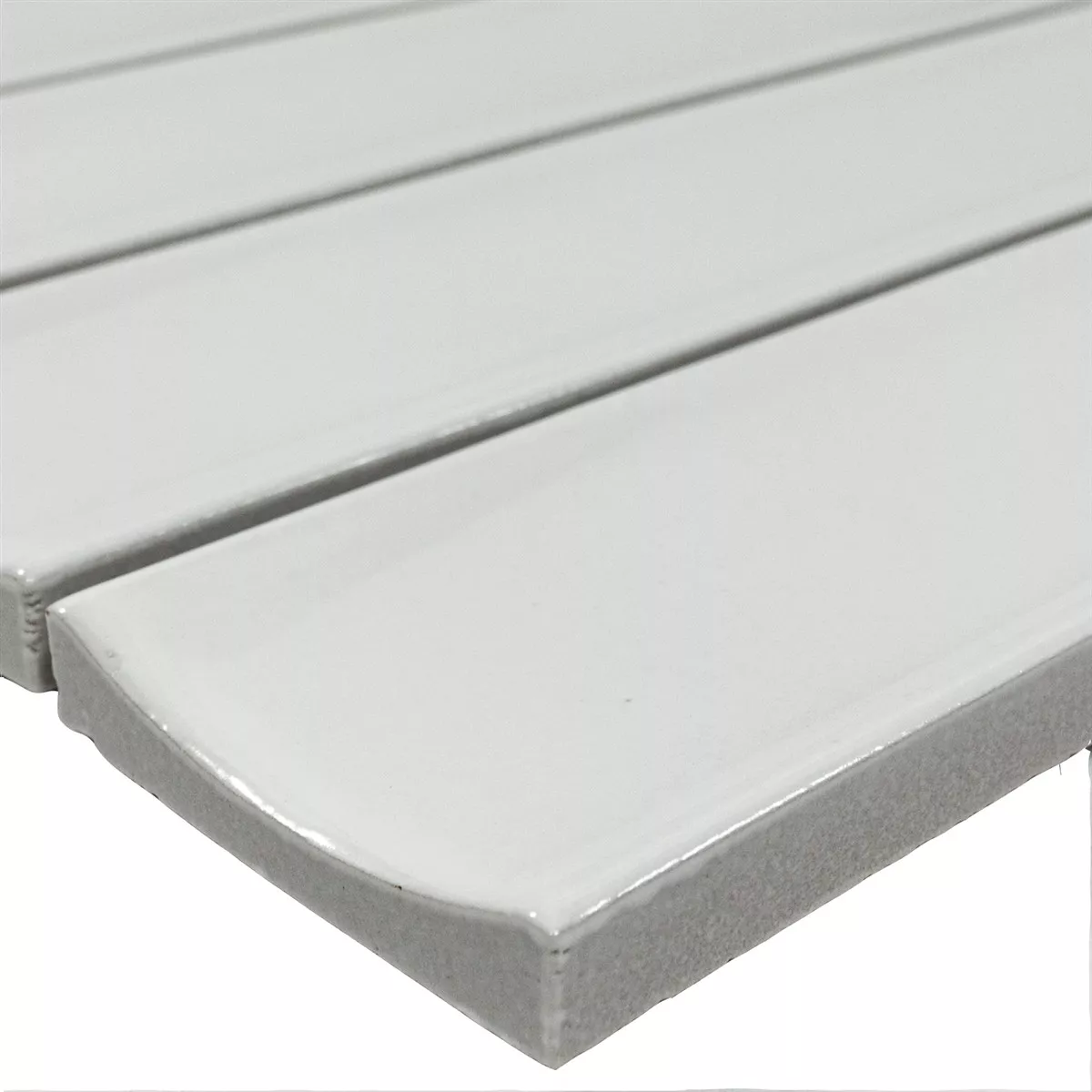 Mозаечна Плочка Basilius Бяло Блестящ 48x195x10 mm