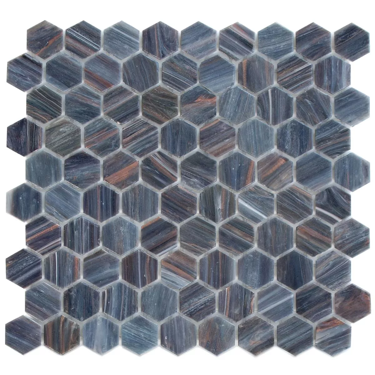 Cтъклена Mозайка Плочки Trend-Vi Hexagonal 218 Син