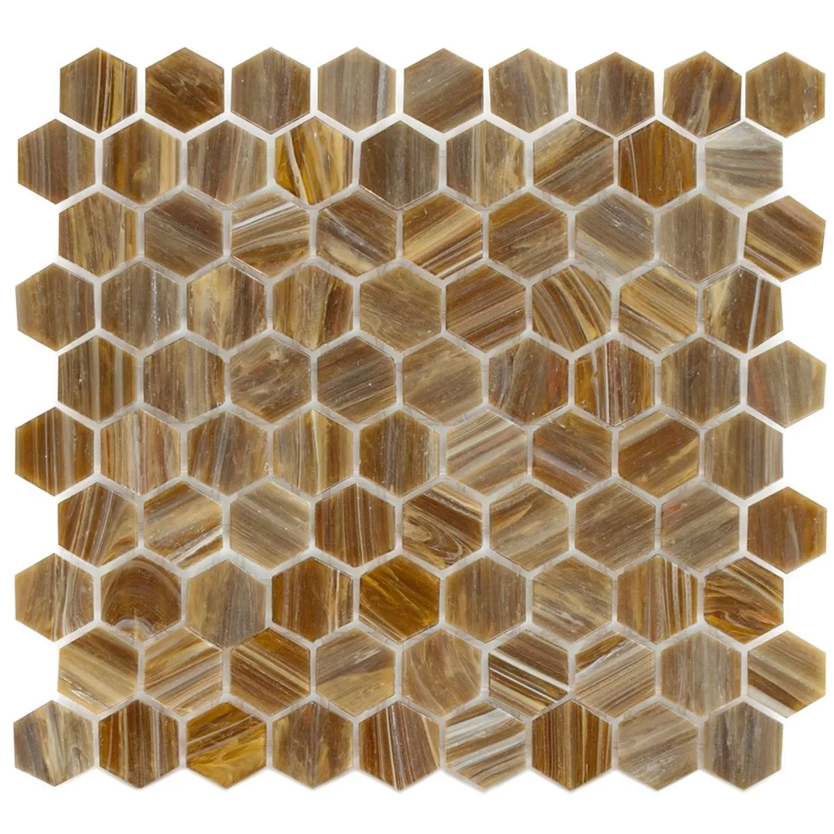 Cтъклена Mозайка Плочки Trend-Vi Hexagonal 282 Бронз Kафяво