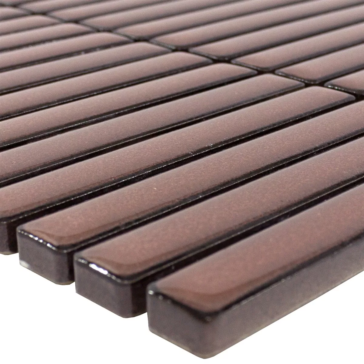 Mозаечна Плочка Wallachia Kафяво Блестящ 12x92x8 mm