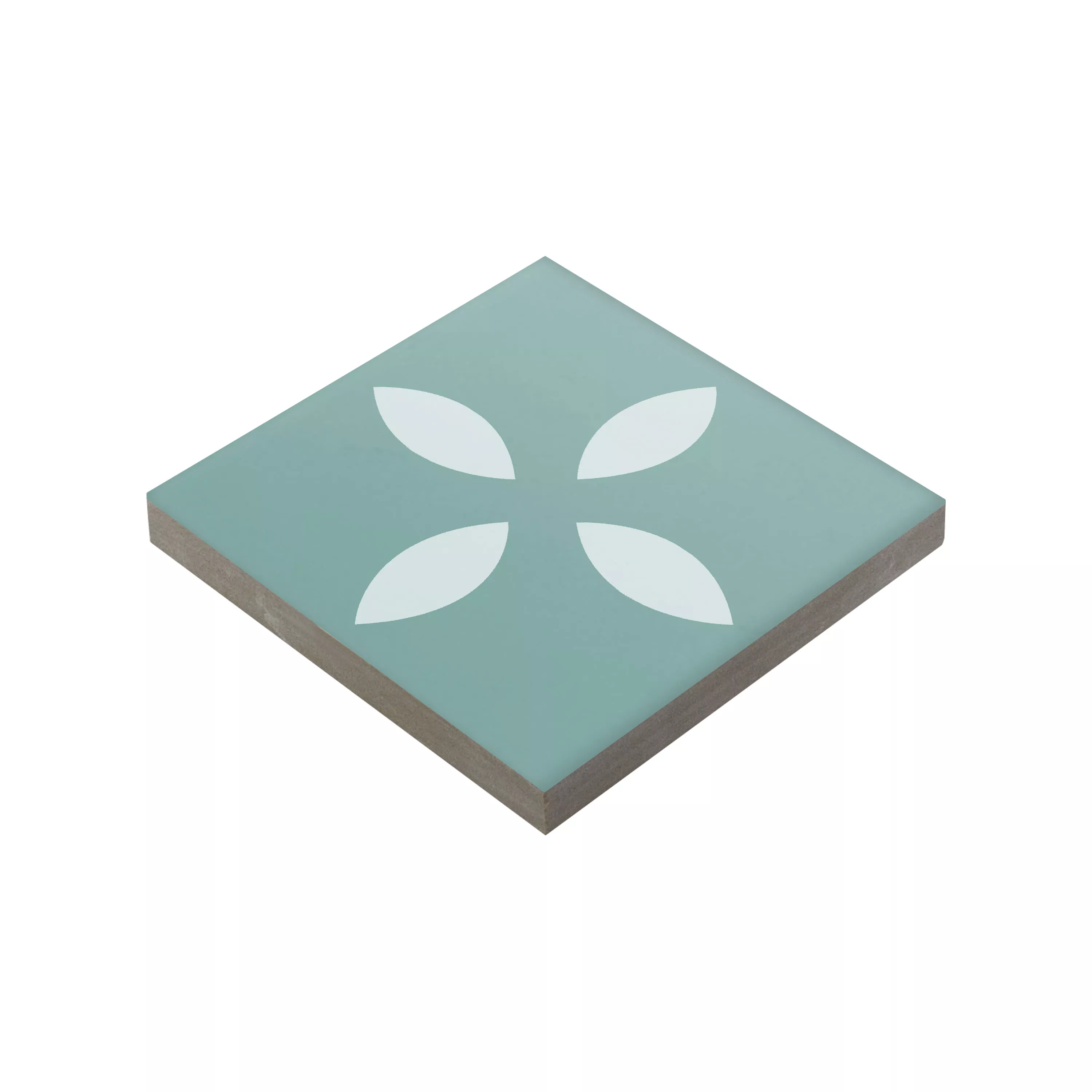 Порцеланови Kаменинови Изделия Плочки Genexia Decor Тюркоаз Розоне 4,6x4,6cm Порцеланови Kаменинови Изделия Плочки Genexia Decor Тюркоаз Розоне 4,6x4,6cm