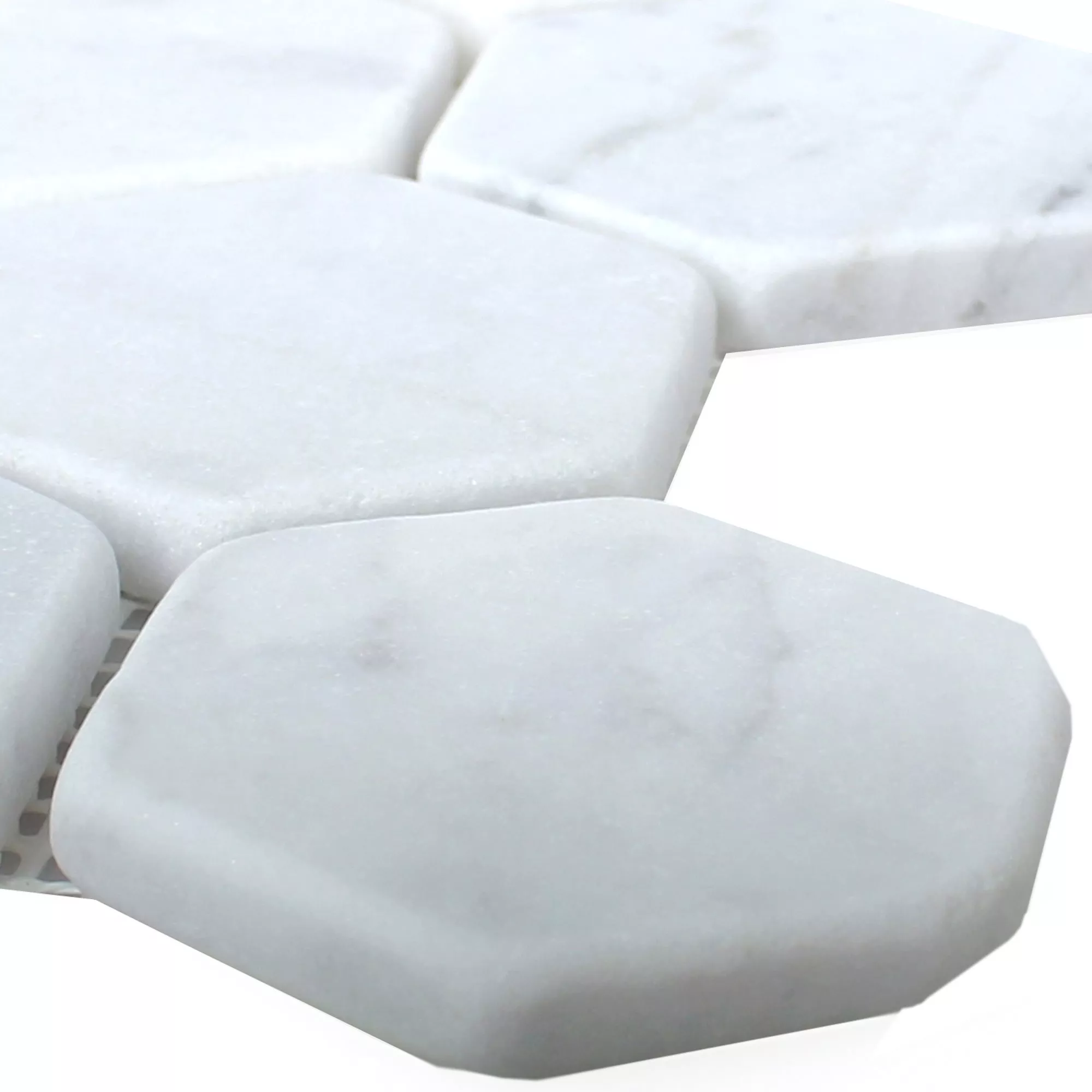 Mозаечни Плочки Мрамор Wutach Шестоъгълник Бяло Carrara