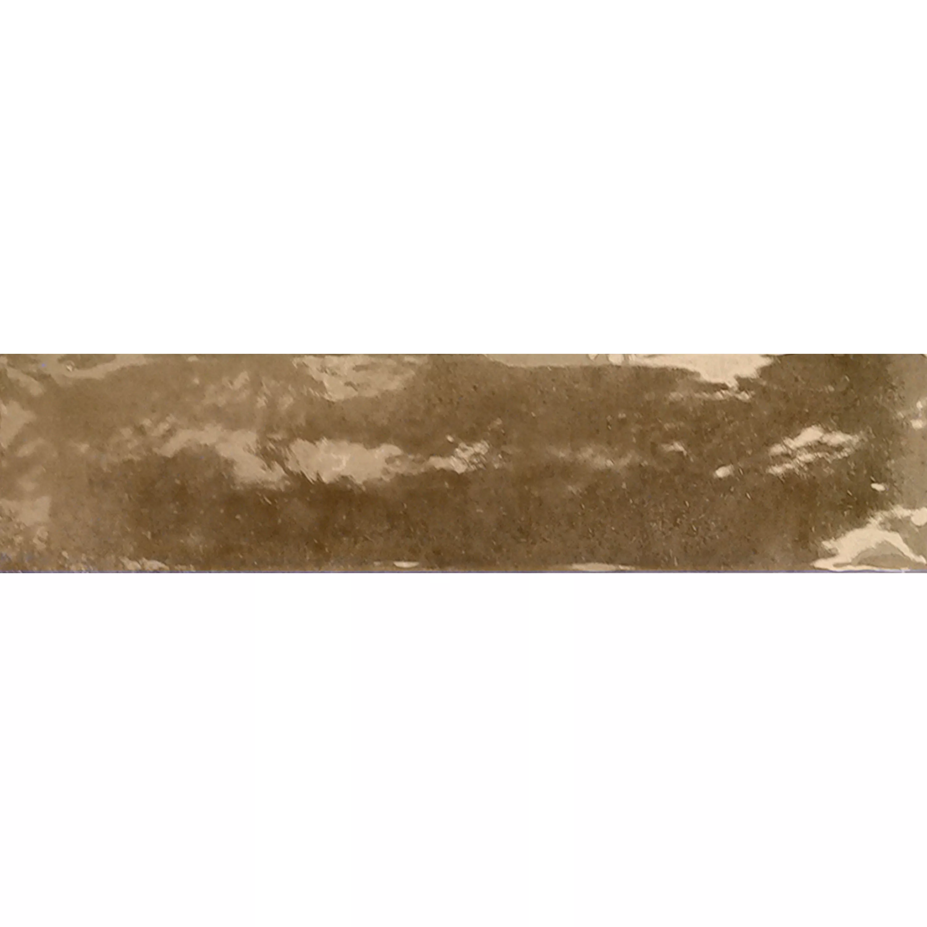 Cтенни Плочки Laguna Блестящ Вълнообразен Kафяво 6x24cm Cтенни Плочки Laguna Блестящ Вълнообразен Kафяво 6x24cm