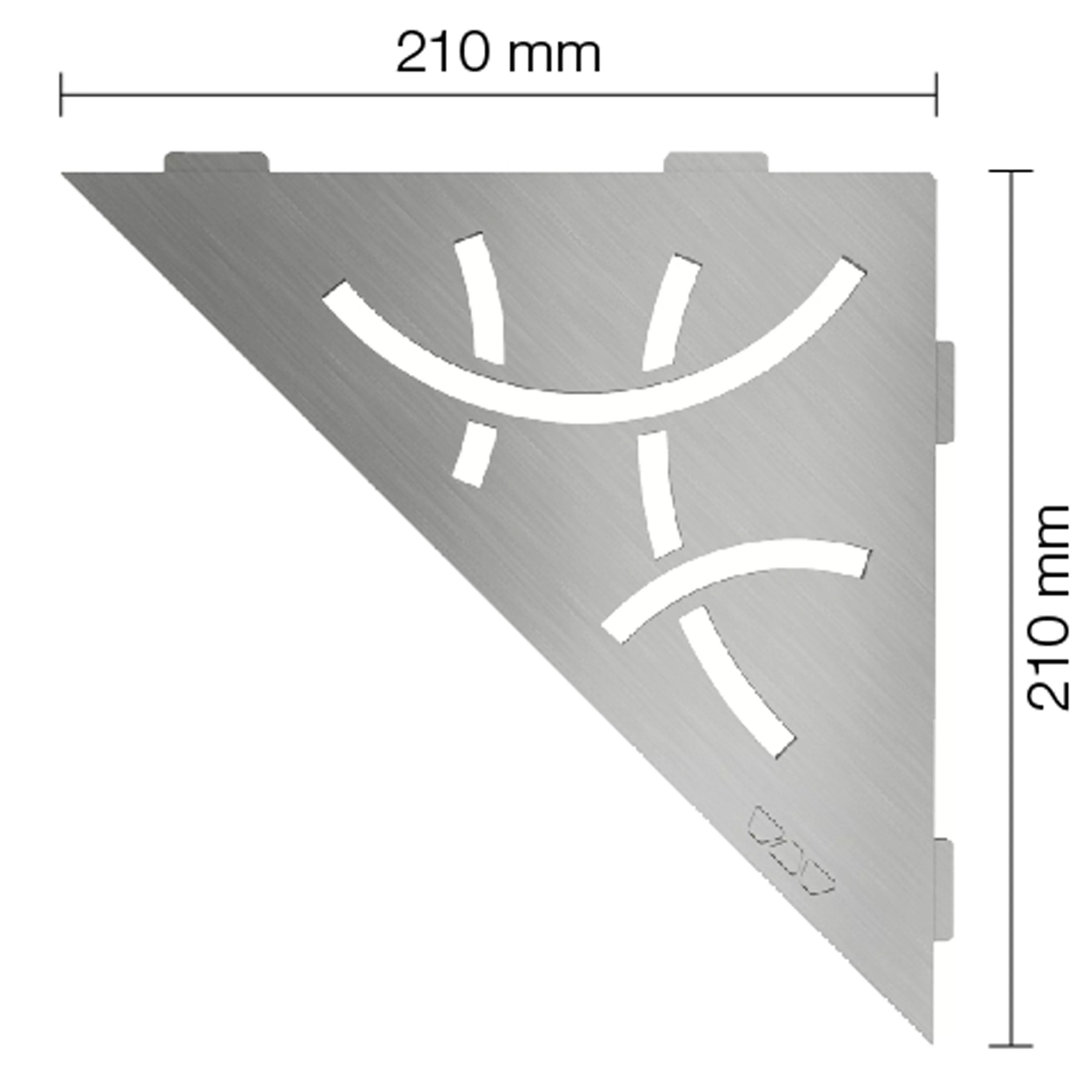 Стенен рафт Schlüter триъгълник 21x21cm Curve неръждаема стомана