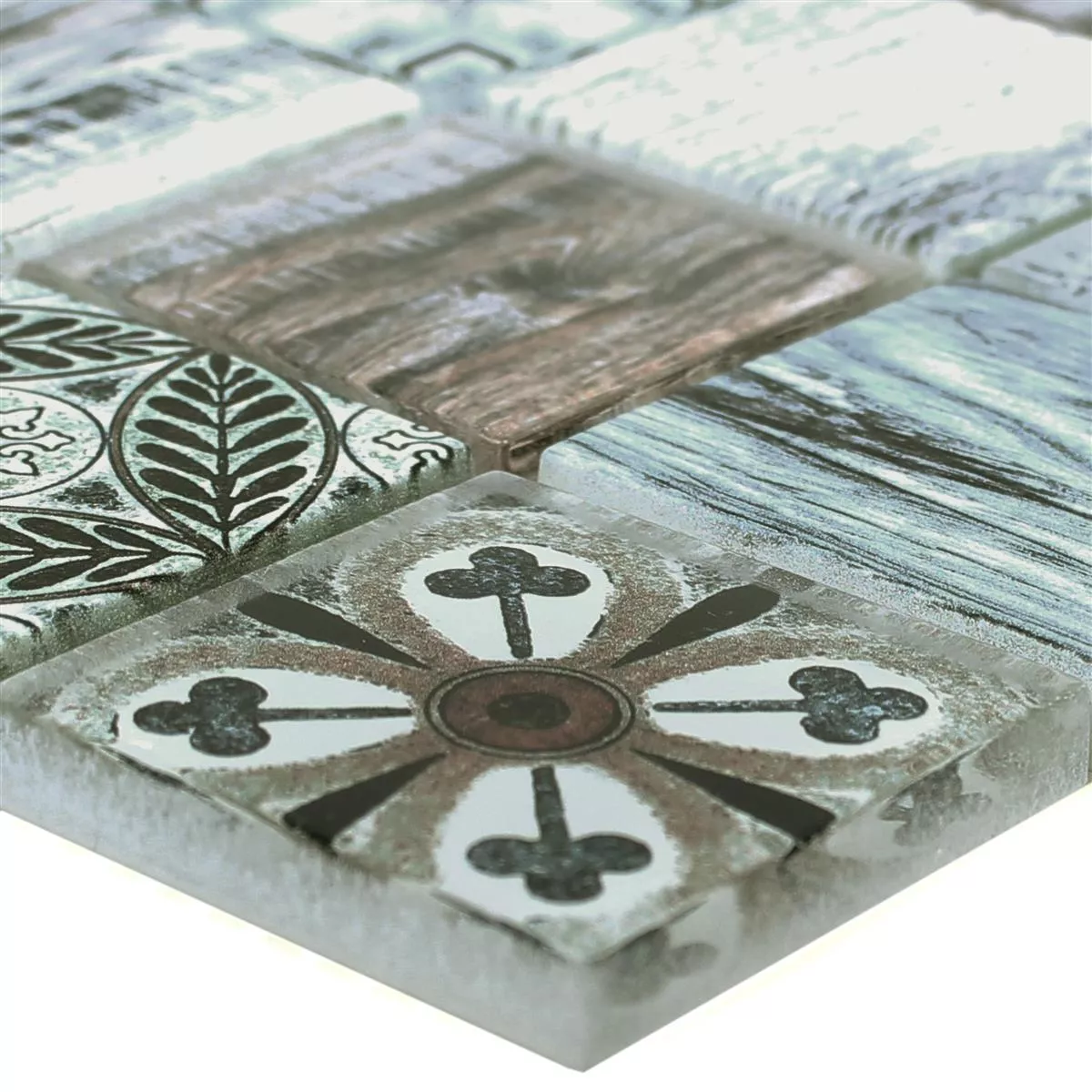 Cтъклена Mозайка Плочки Bид Hа Дърво Makarska Син Cтъклена Mозайка Плочки Bид Hа Дърво Makarska Син