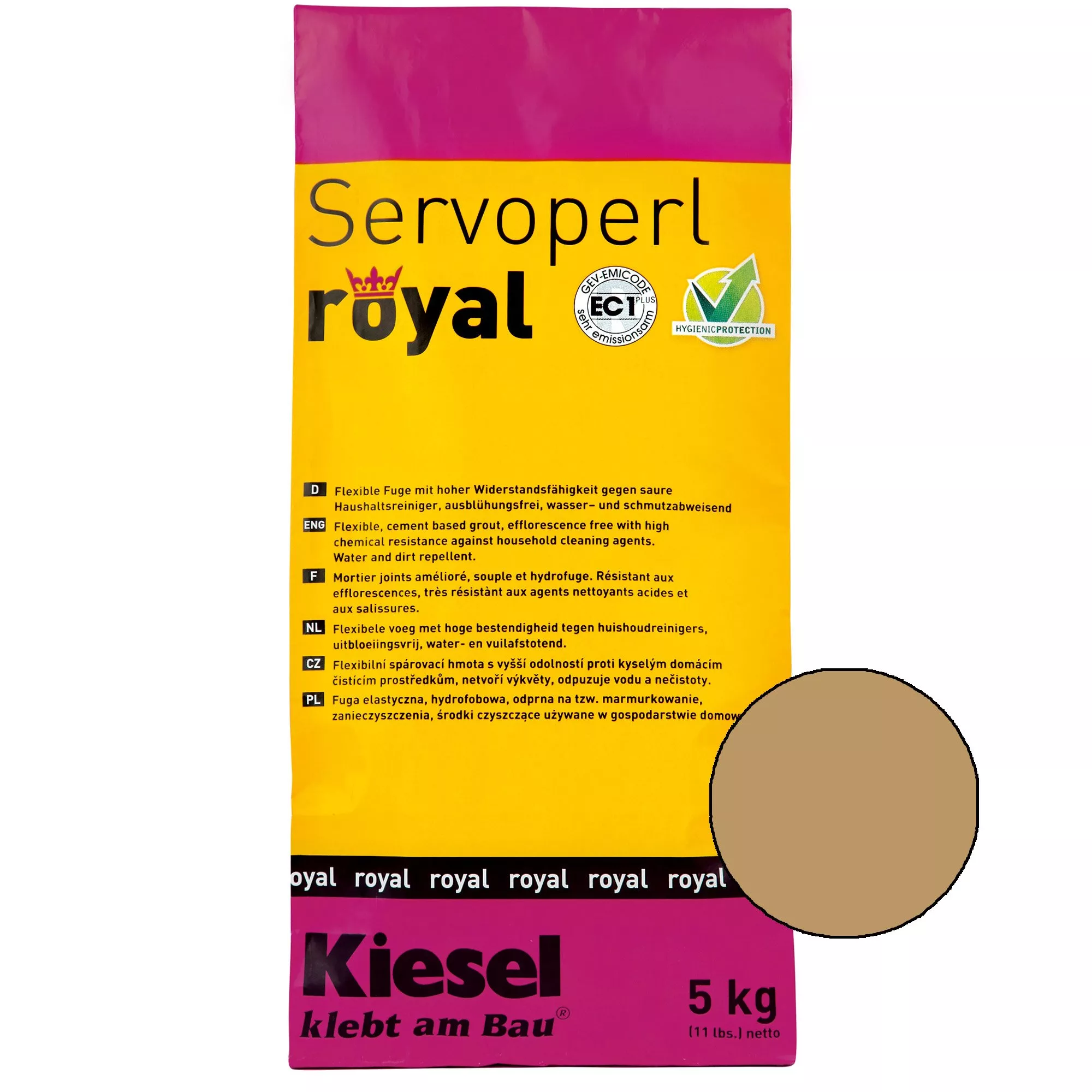 Kiesel Servoperl royal - фугираща смес - 5 кг светлокафява