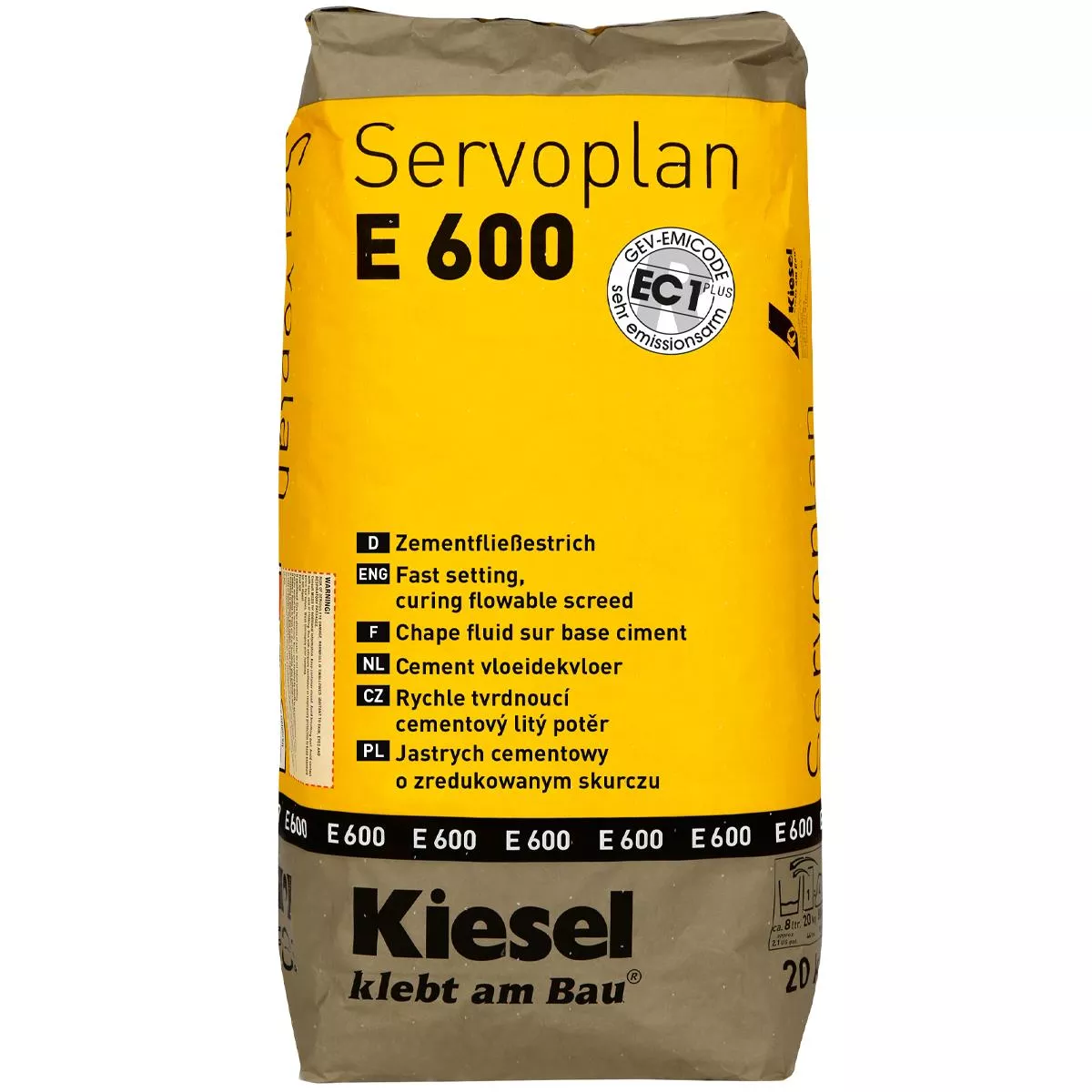 Циментова течаща замазка Kiesel Servoplan E 600 20 кг Циментова течаща замазка Kiesel Servoplan E 600 20 кг