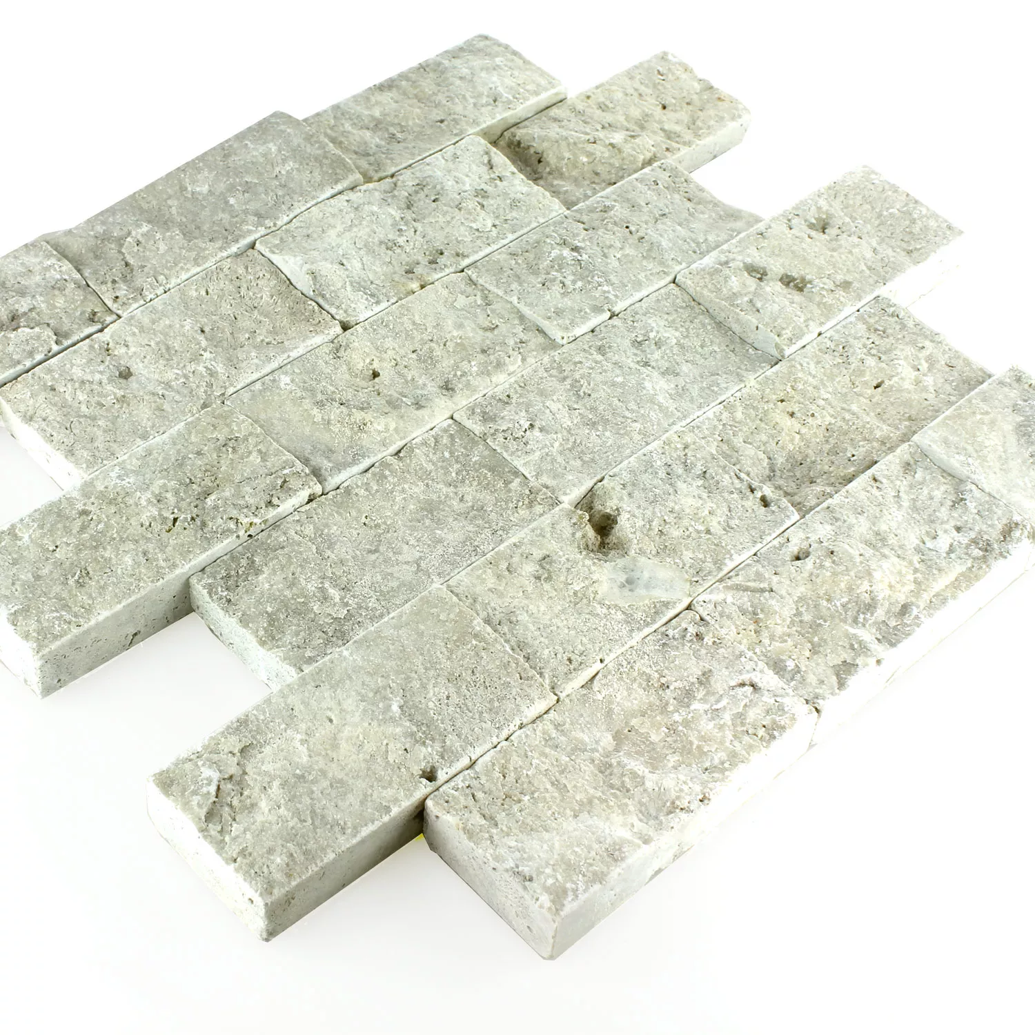 Mозаечни Плочки Естествен Kамък 3D Sumba Сребро Brick
