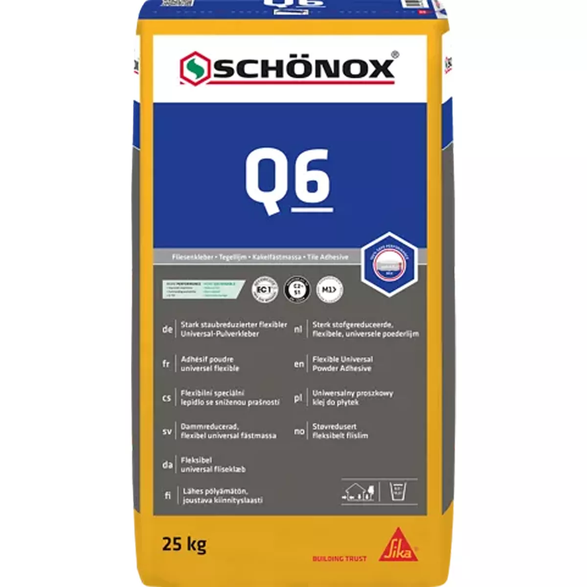 Лепило за плочки Schönox Q6 - (стенно и подово) универсално лепило (25 кг)