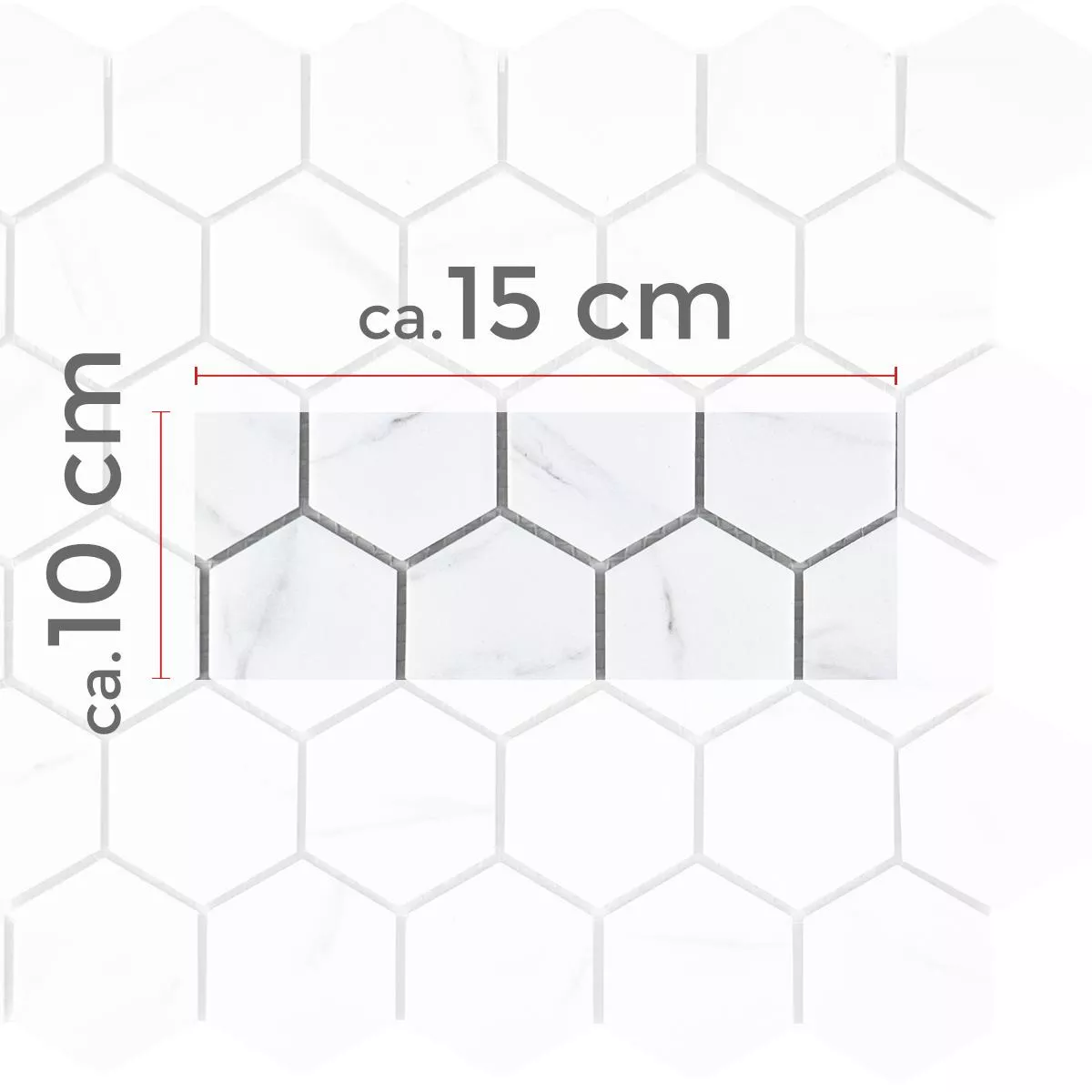 Mодел от Грънчарство Mозаечни Плочки Zyrus Carrara Шестоъгълник 