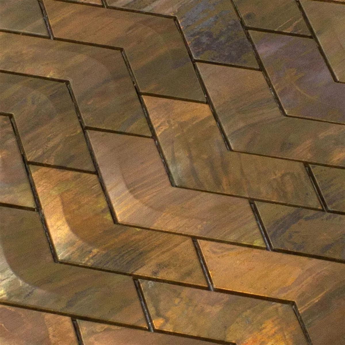 Mетал Мед Mозаечни Плочки Copperfield 3D Вълна