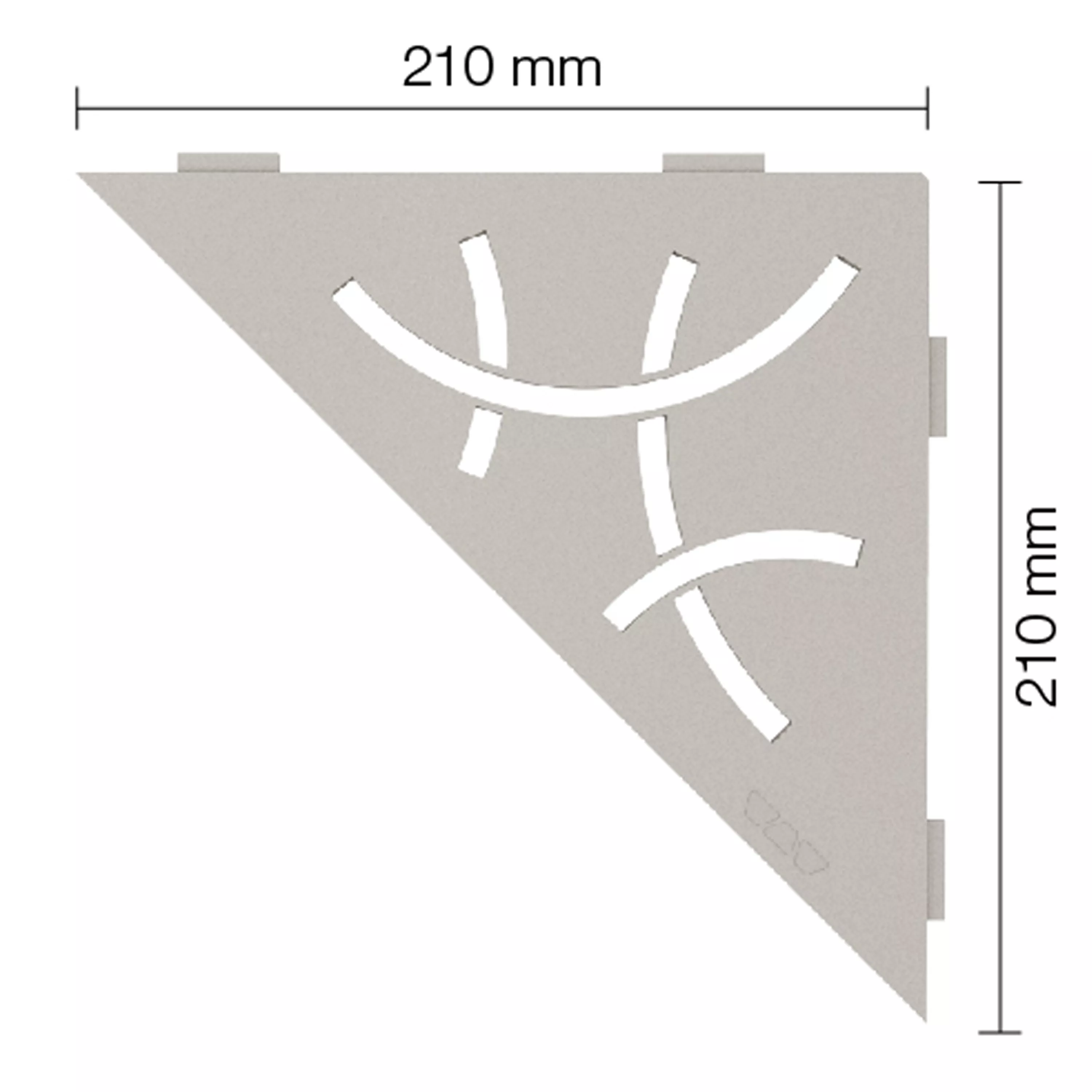 Стенен рафт Schlüter триъгълник 21x21см извивка бежово сиво
