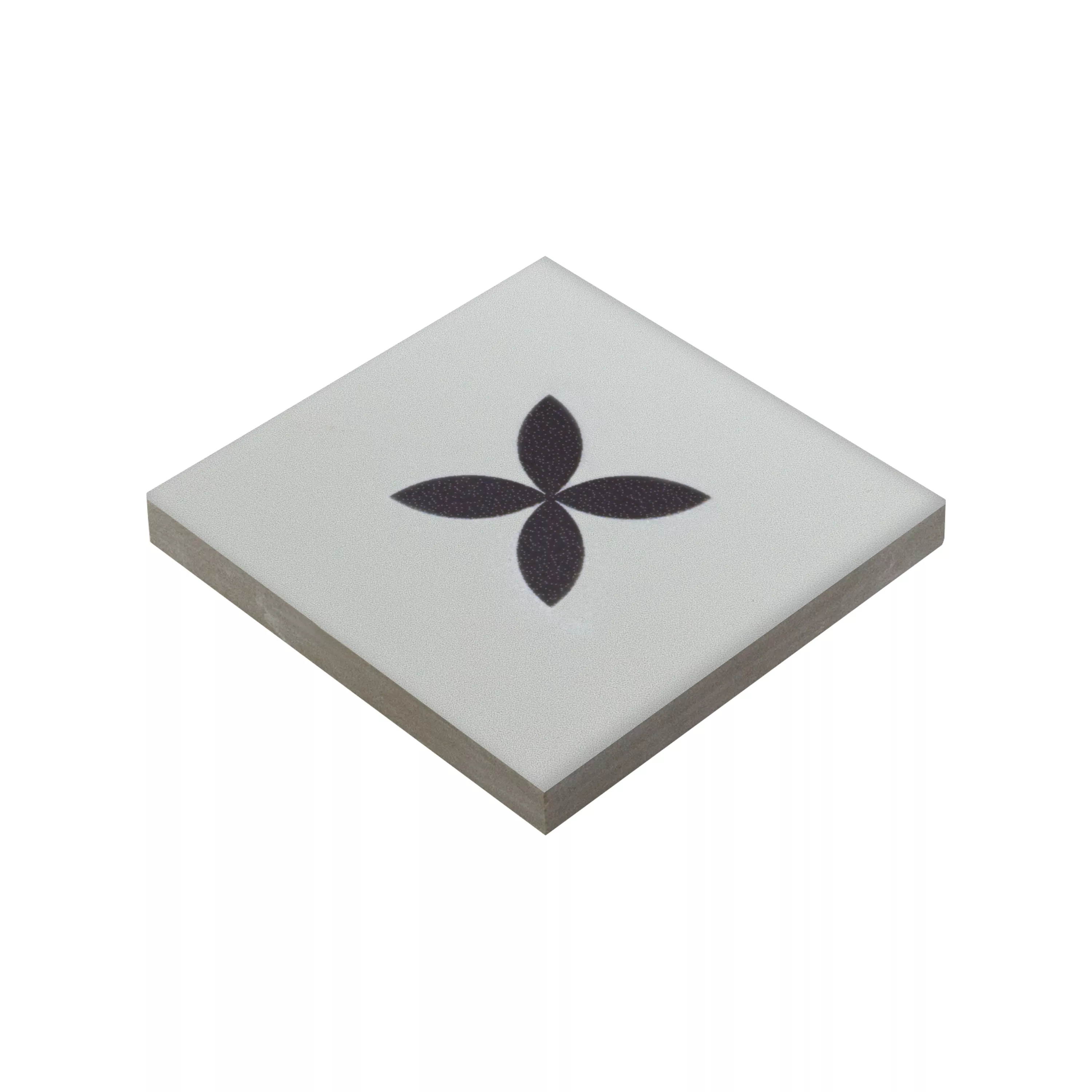 Порцеланови Kаменинови Изделия Плочки Genexia Черно Бяло Decor 4 Розоне  4,6x4,6cm