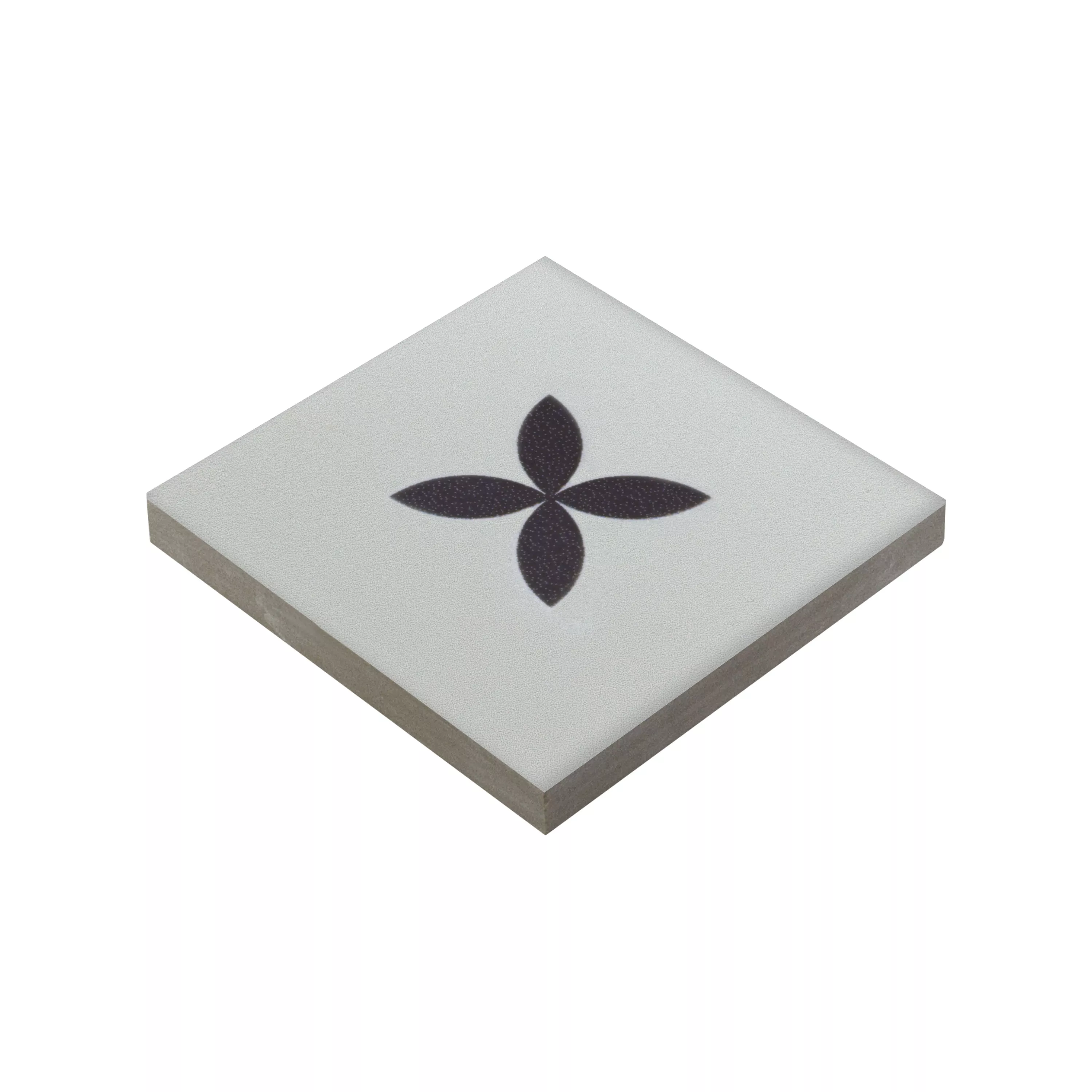 Порцеланови Kаменинови Изделия Плочки Genexia Черно Бяло Decor 4 Розоне  4,6x4,6cm Порцеланови Kаменинови Изделия Плочки Genexia Черно Бяло Decor 4 Розоне  4,6x4,6cm