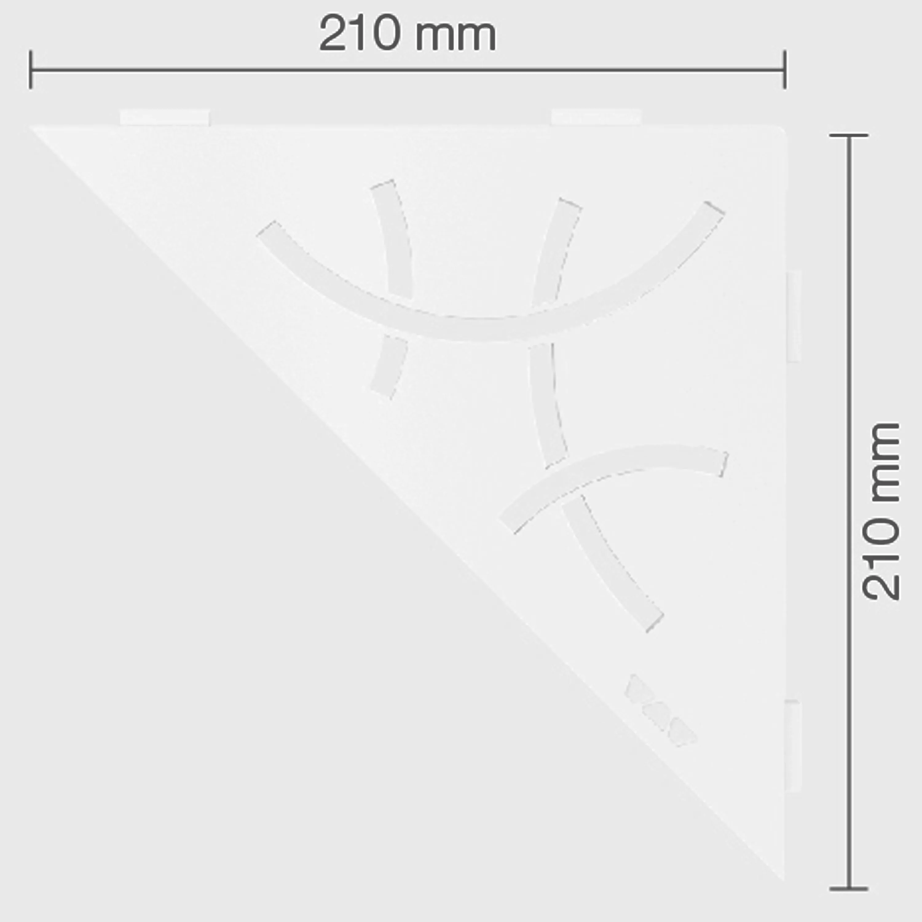 Schlüter стенен рафт триъгълник 21x21cm Curve брилянтно бял мат