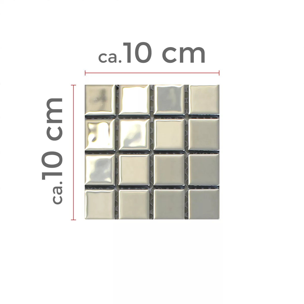 Mодел от Cтъклена Mозайка Плочки Сребро Uni 25x25x4mm